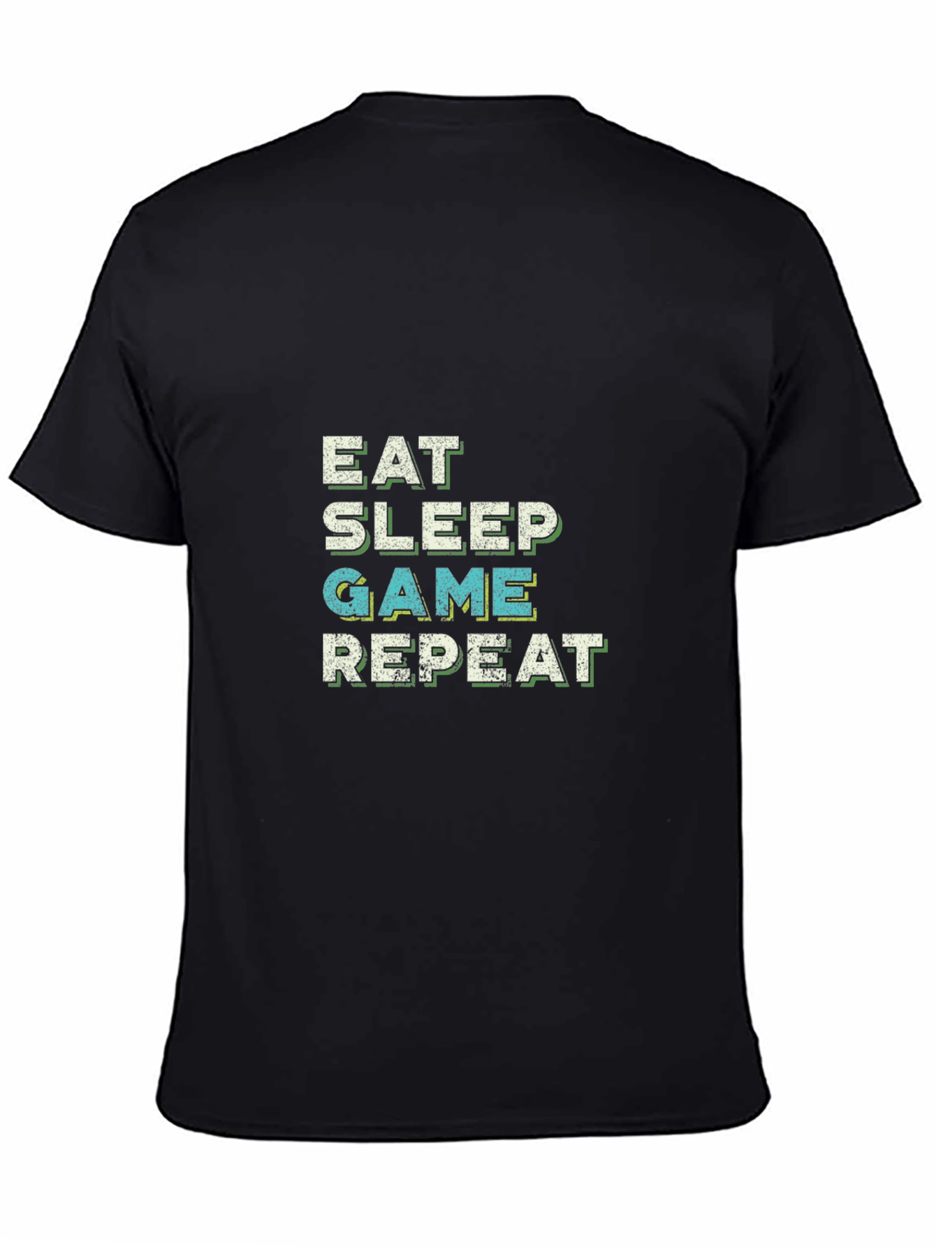 Eat Sleep Game Repeat Black T-Shirt