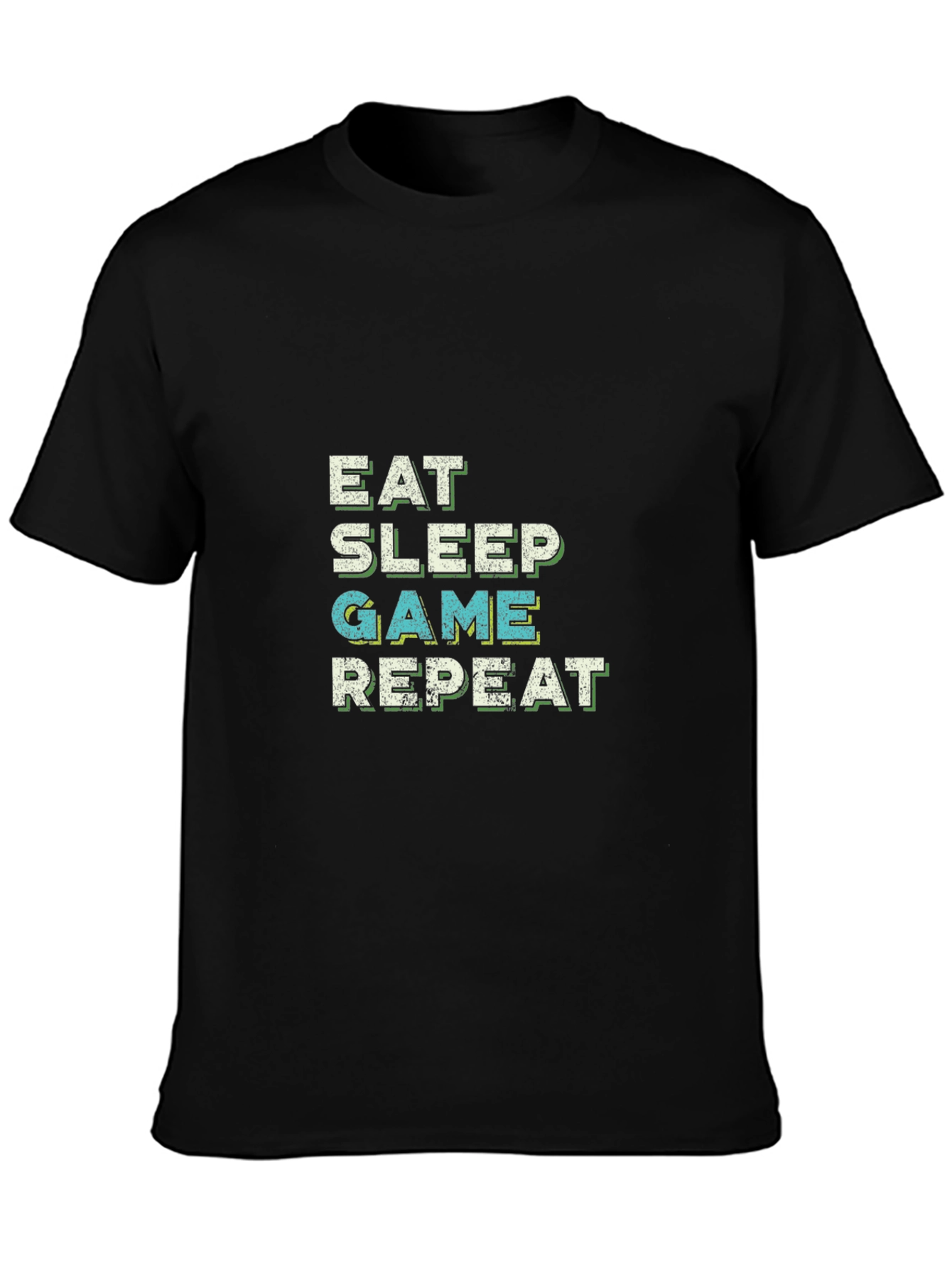 Eat Sleep Game Repeat Black T-Shirt
