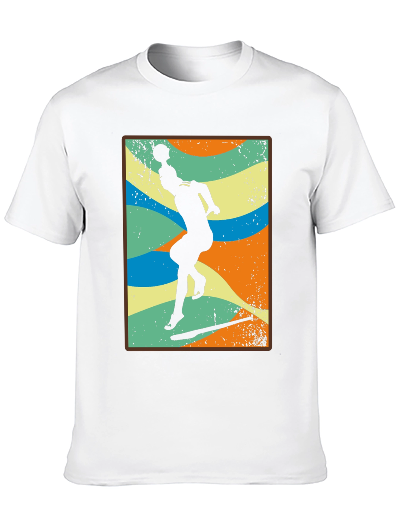 Retro Volleyball Player Black T-Shirt