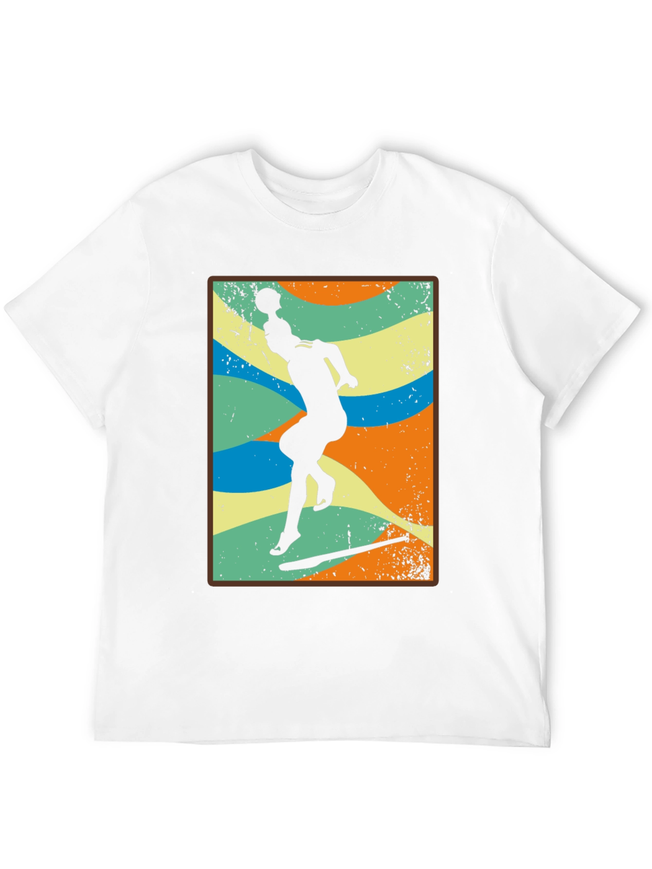 Retro Volleyball Player Black T-Shirt