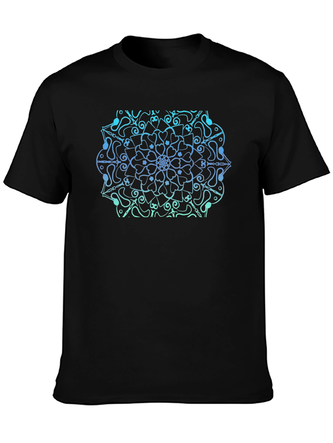 Mandala Design Black T-Shirt