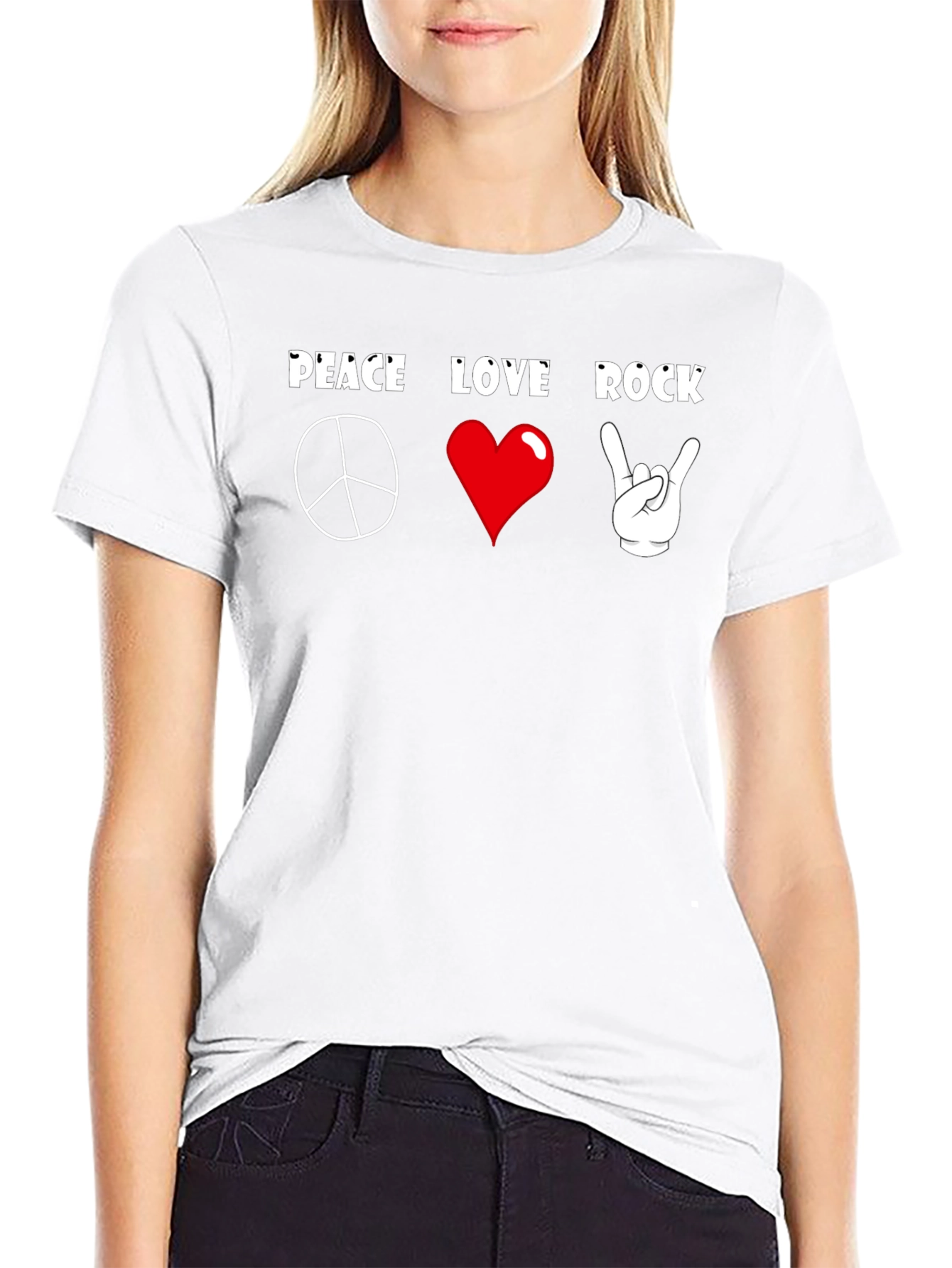 Peace Love Rock T-Shirt - Classic Graphic Tee
