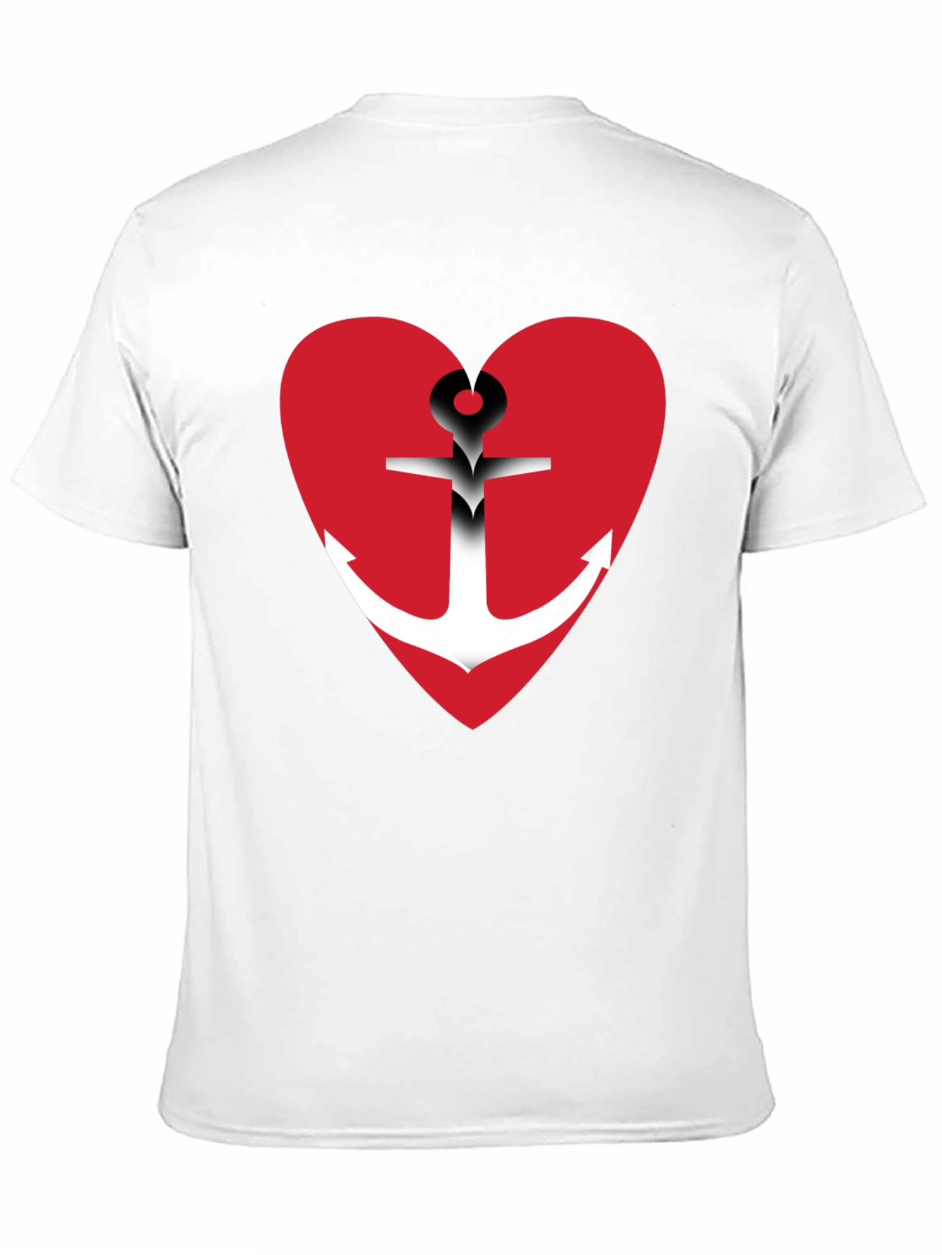 Anchor Heart Graphic T-Shirt - Black Cotton Blend