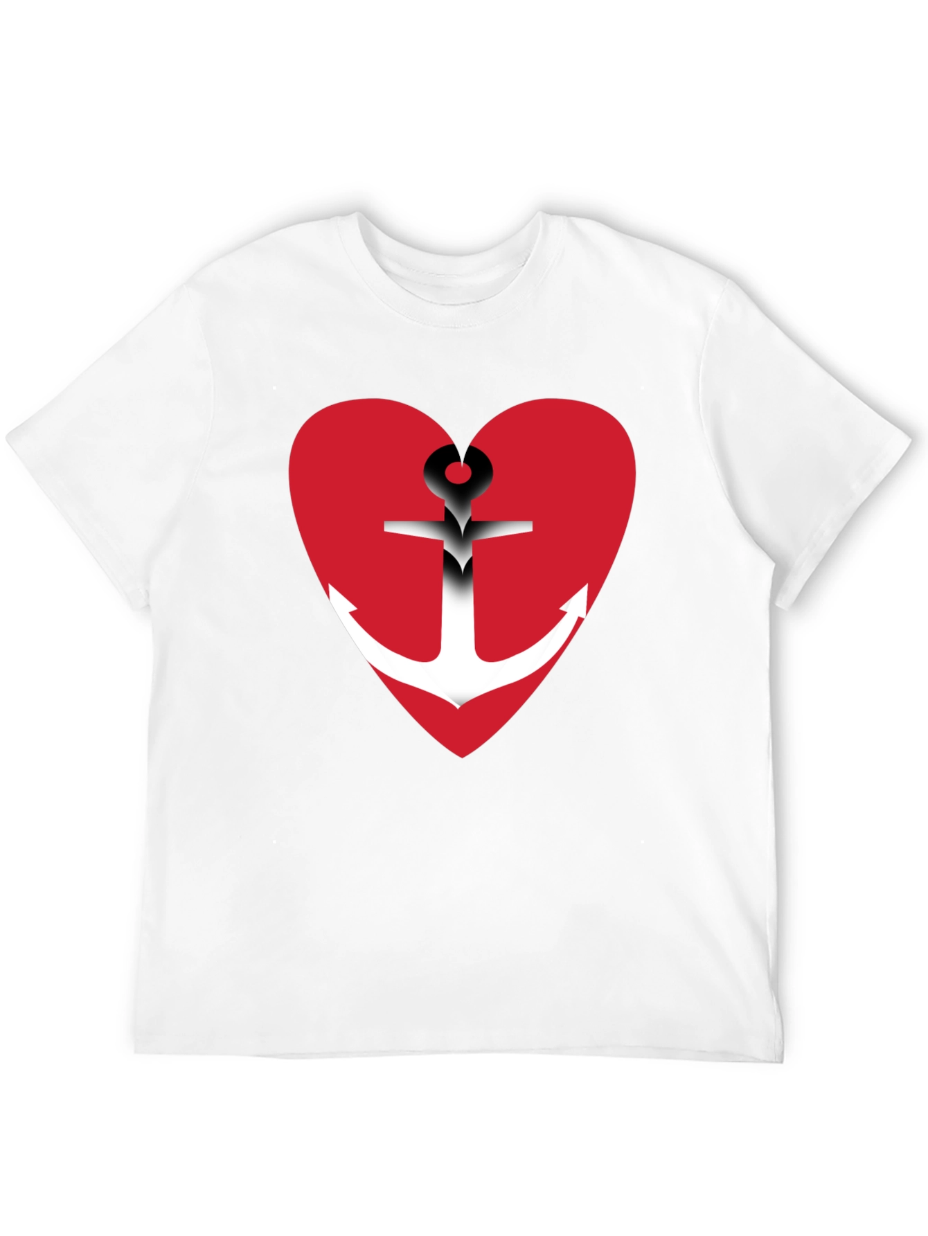 Anchor Heart Graphic T-Shirt - Black Cotton Blend