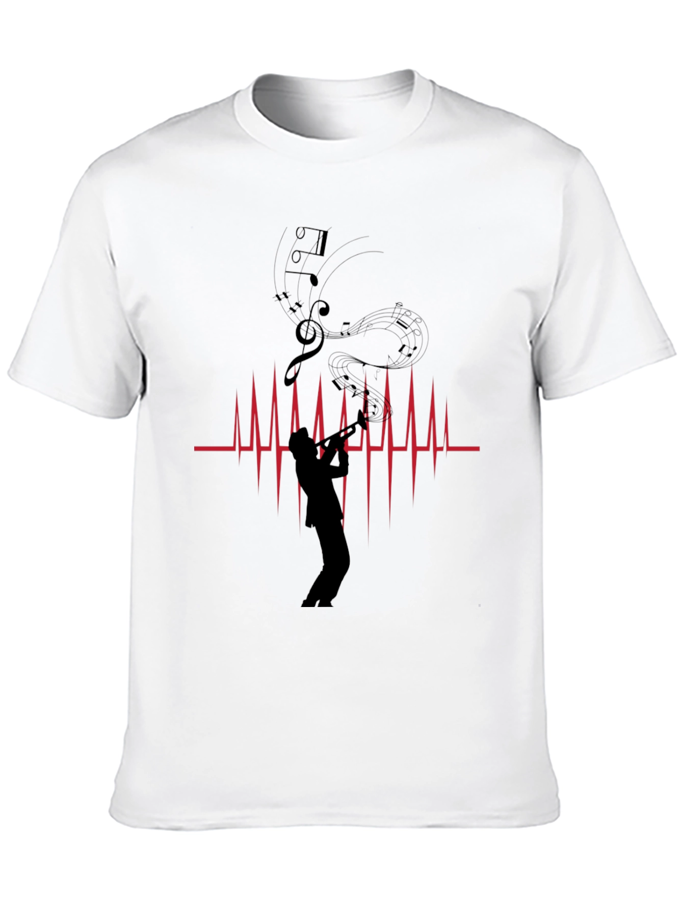 Musician Heartbeat Graphic Tee - Black