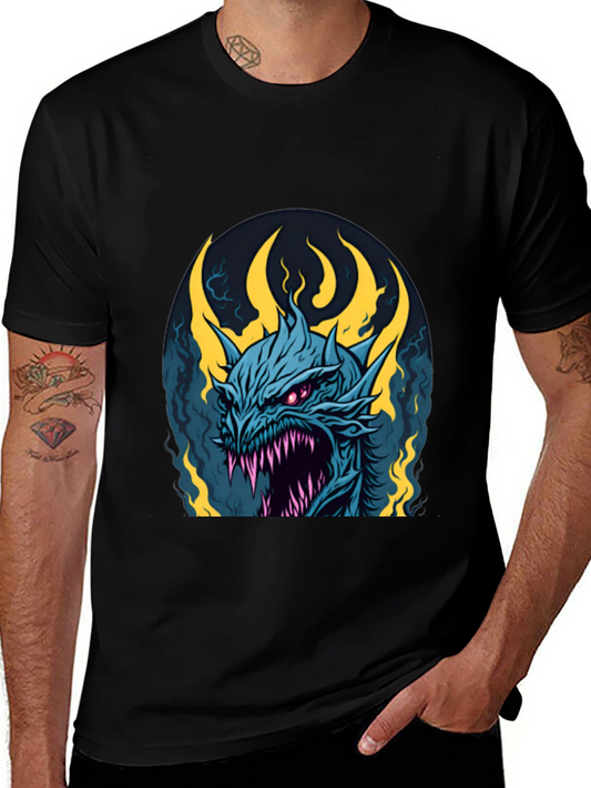 Mens Black Dragon Graphic Tee