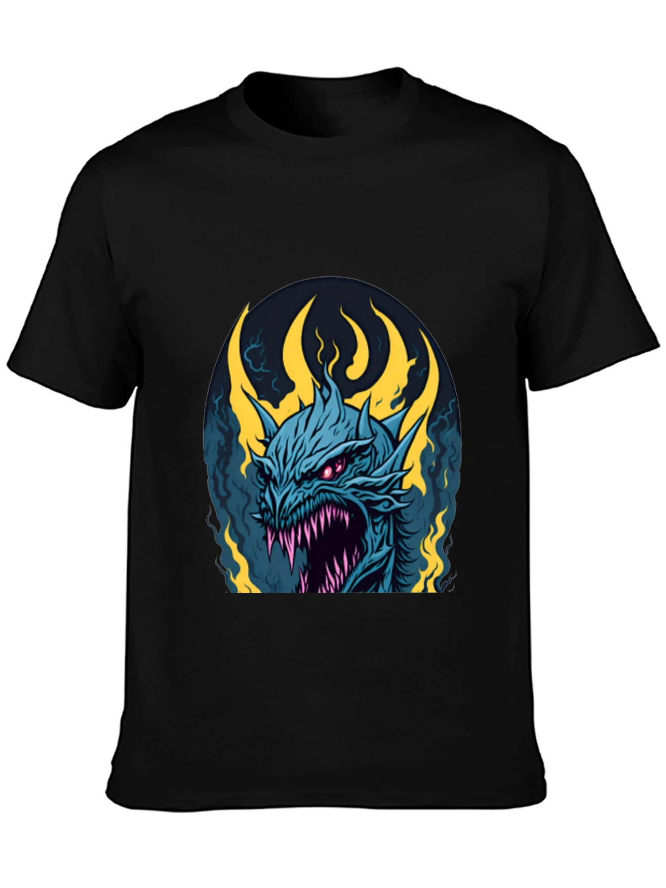 Mens Black Dragon Graphic Tee