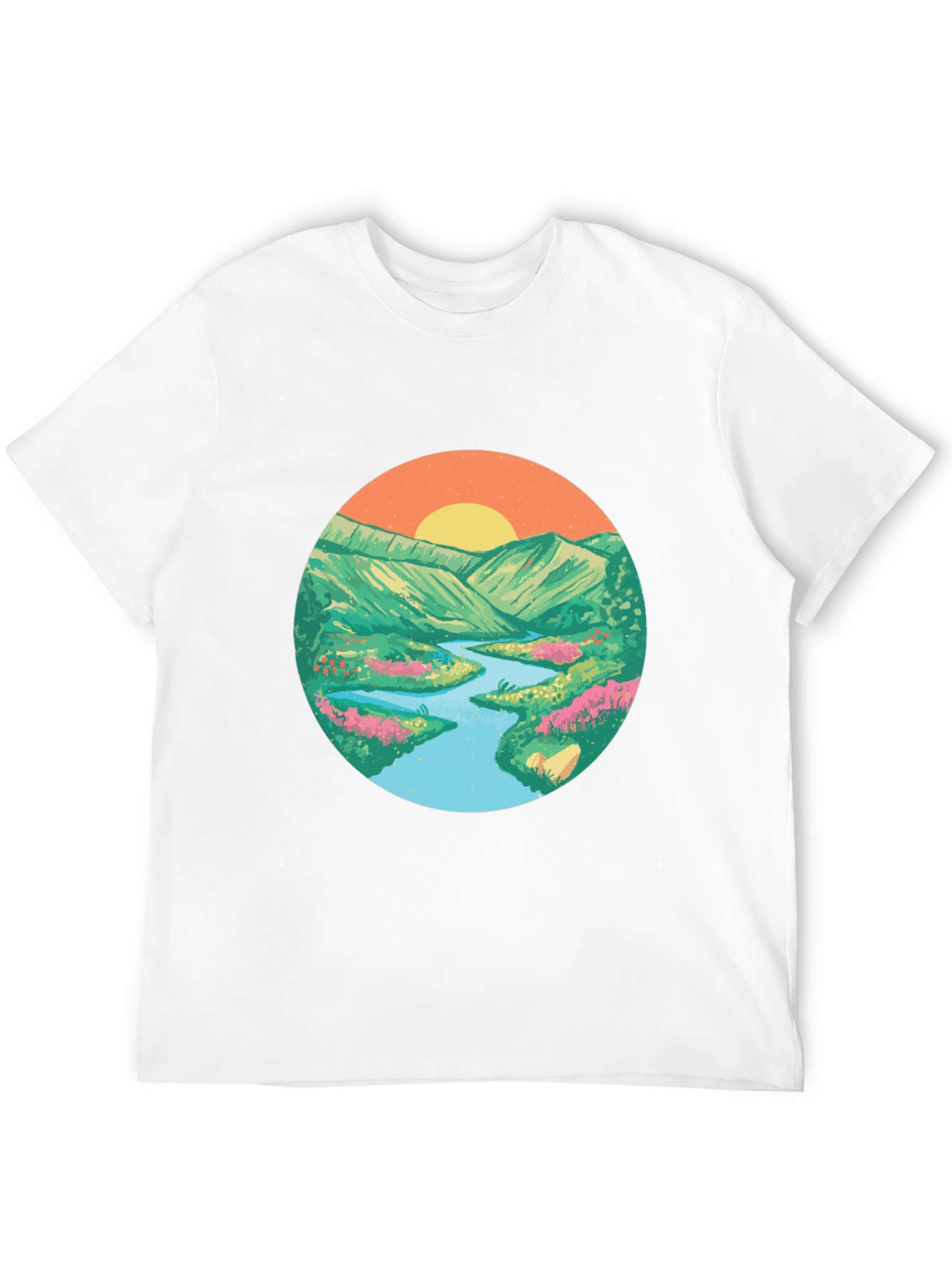 Nature Scene Graphic Tee - Black