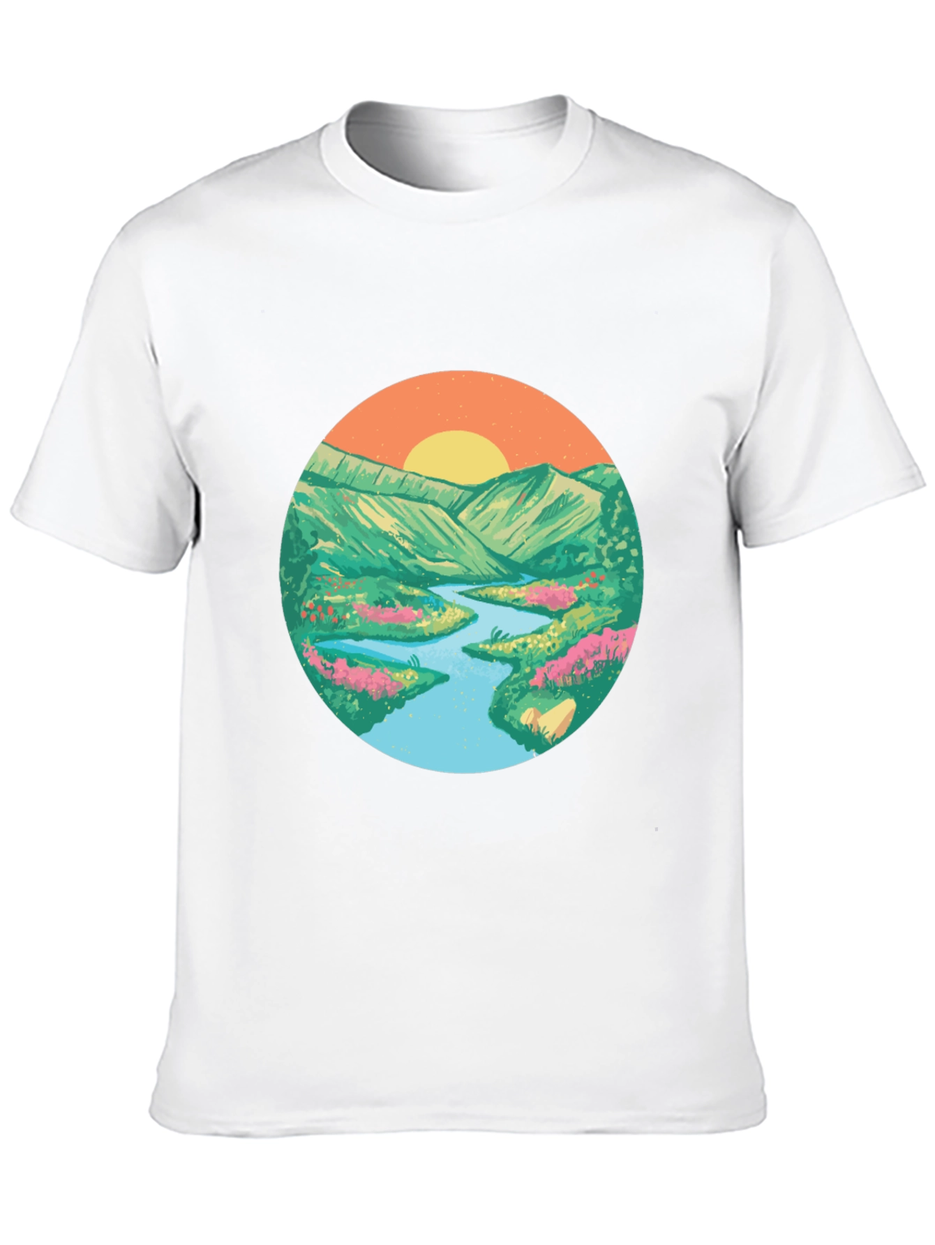 Nature Scene Graphic Tee - Black