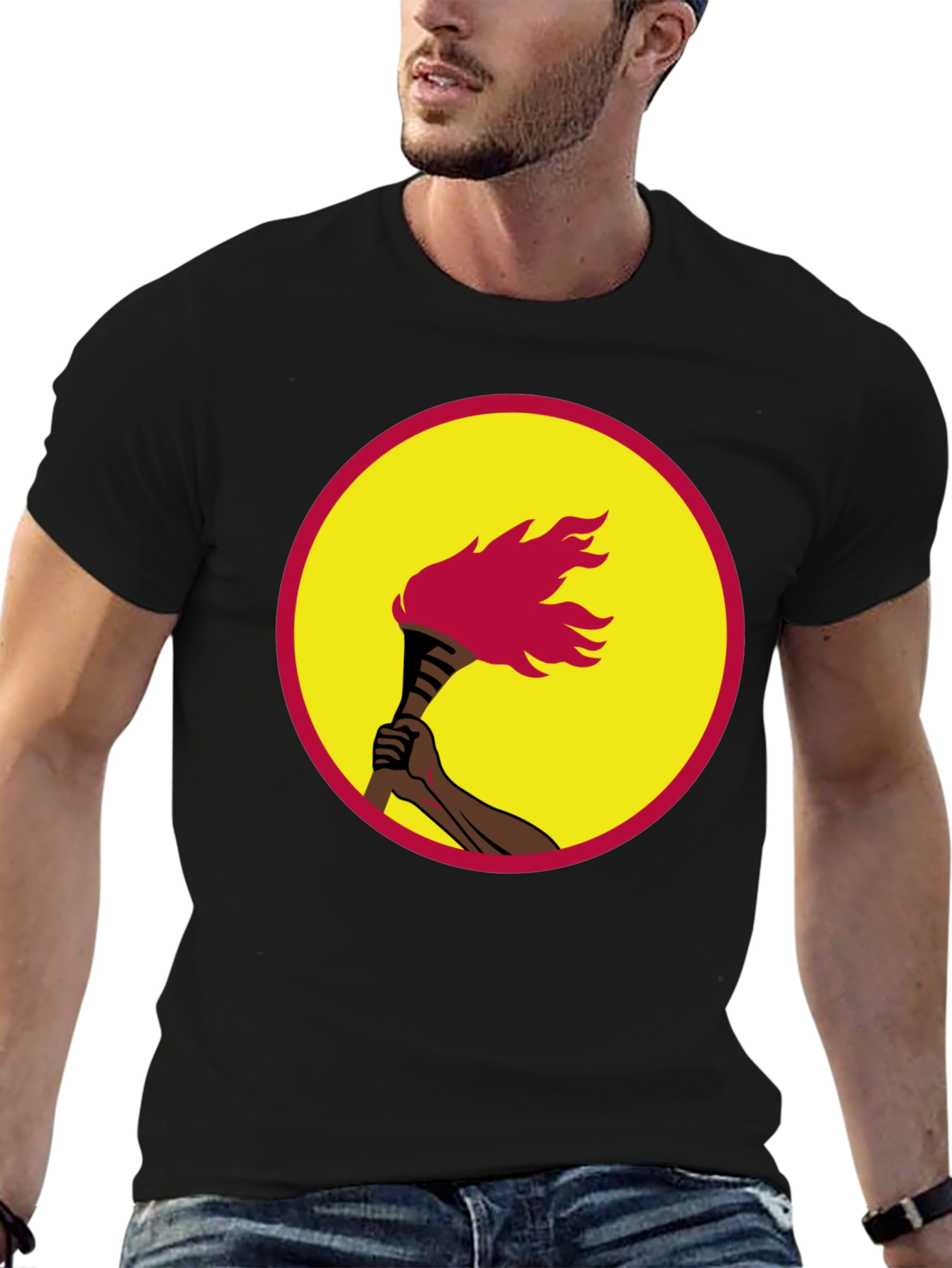 Torchbearer Graphic Tee - Black Cotton T-Shirt