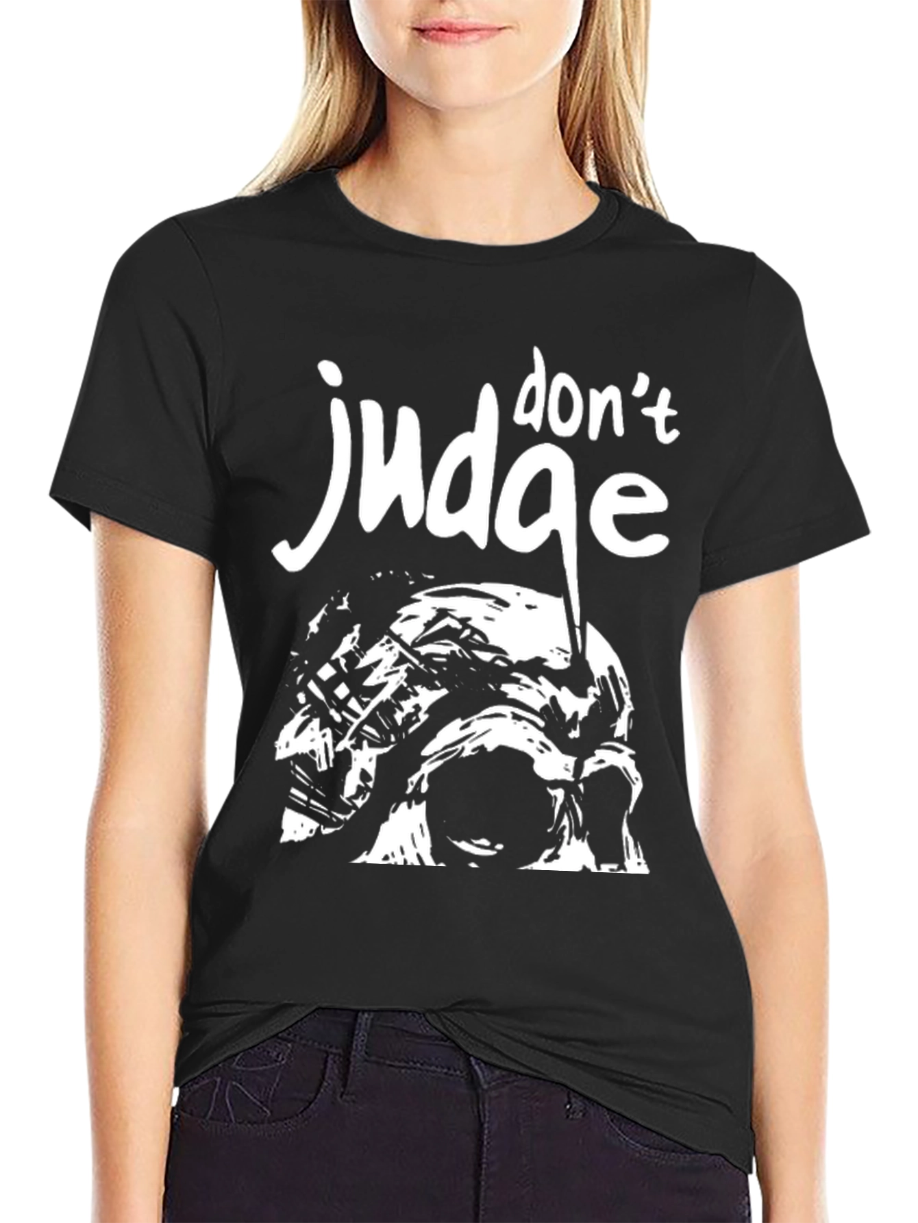 Dont Judge Graphic Tee - Black Cotton