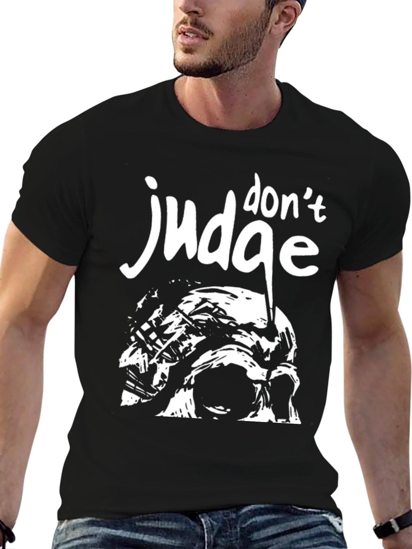 Dont Judge Graphic Tee - Black Cotton
