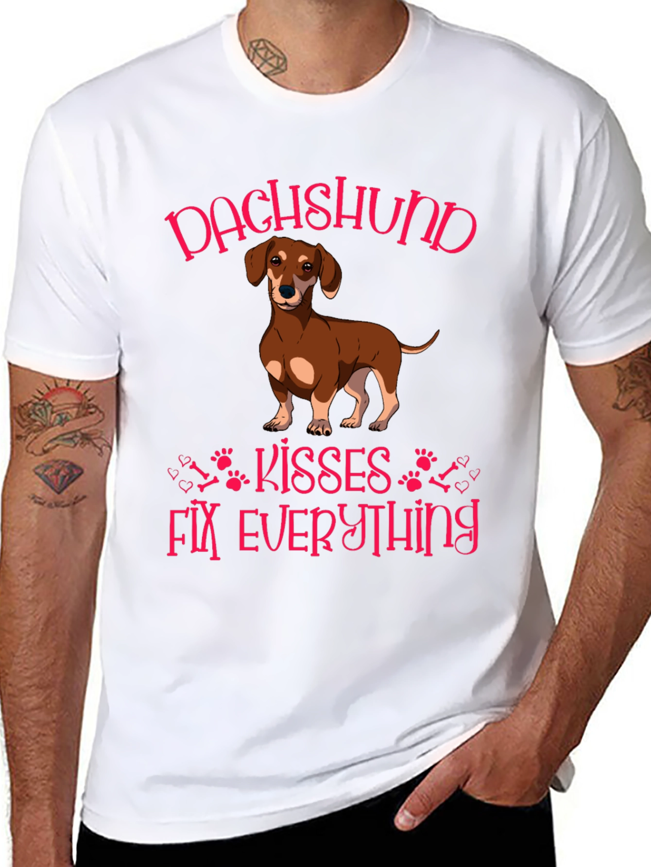 Dachshund Kisses Fix Everything Graphic Tee
