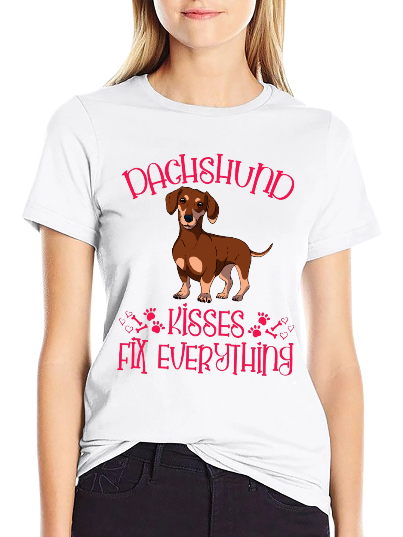 Dachshund Kisses Fix Everything Graphic Tee