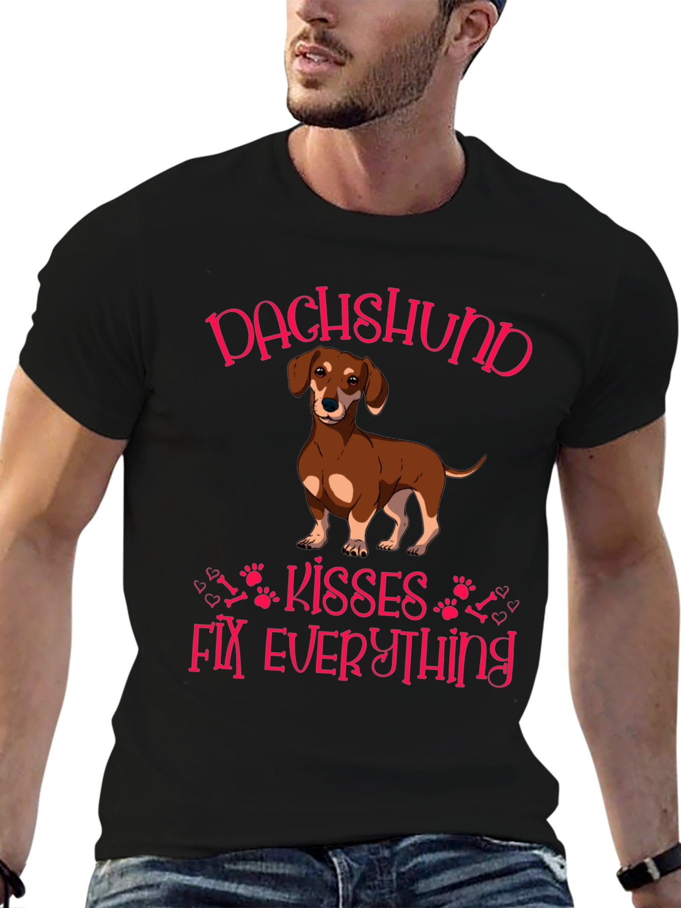 Dachshund Kisses Fix Everything Graphic Tee