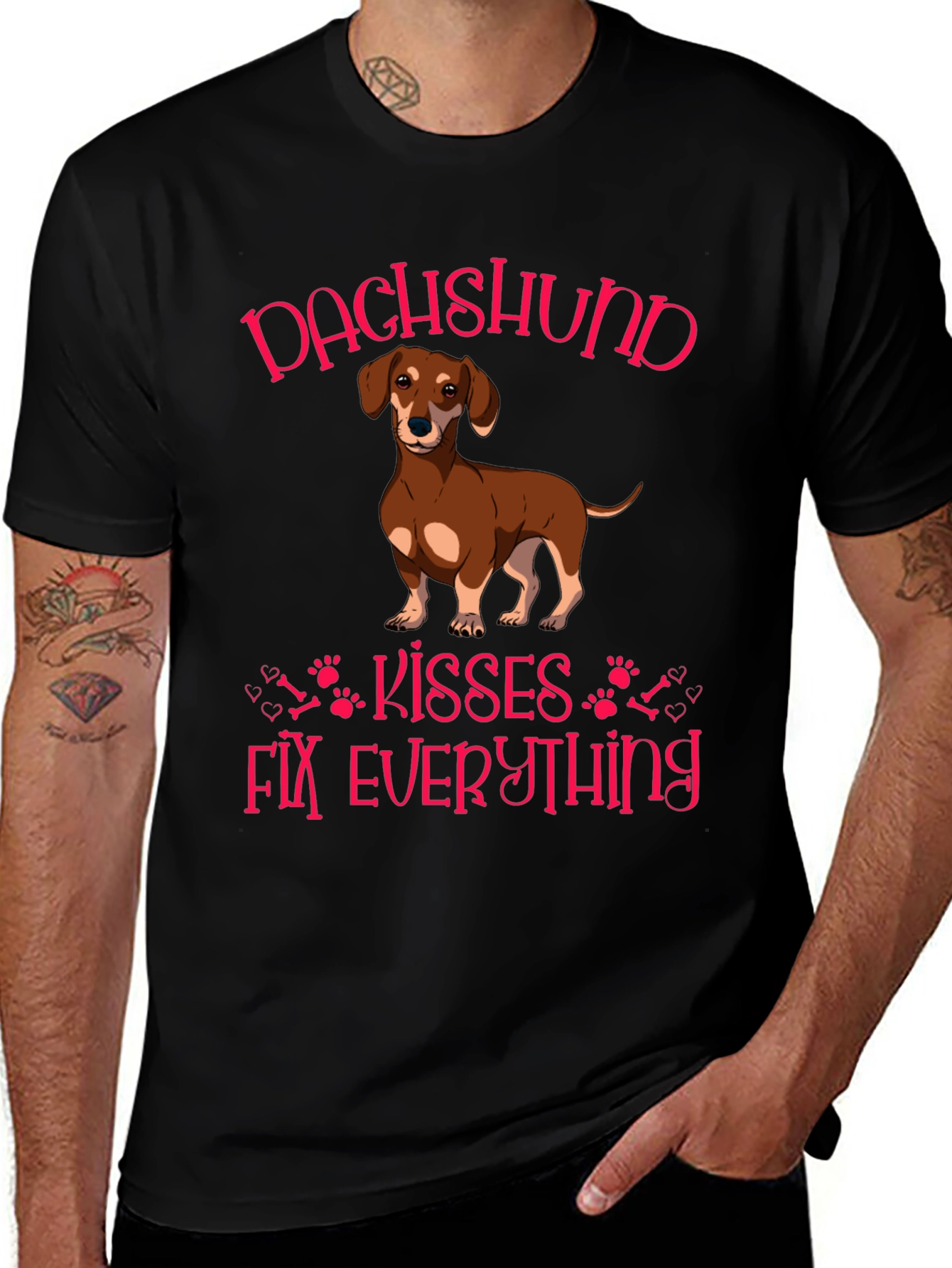Dachshund Kisses Fix Everything Graphic Tee