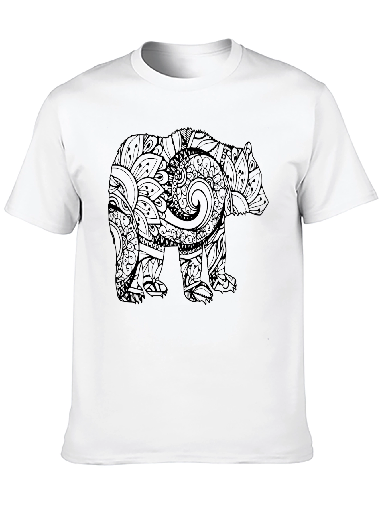 Bear Mandala Graphic Black T-Shirt