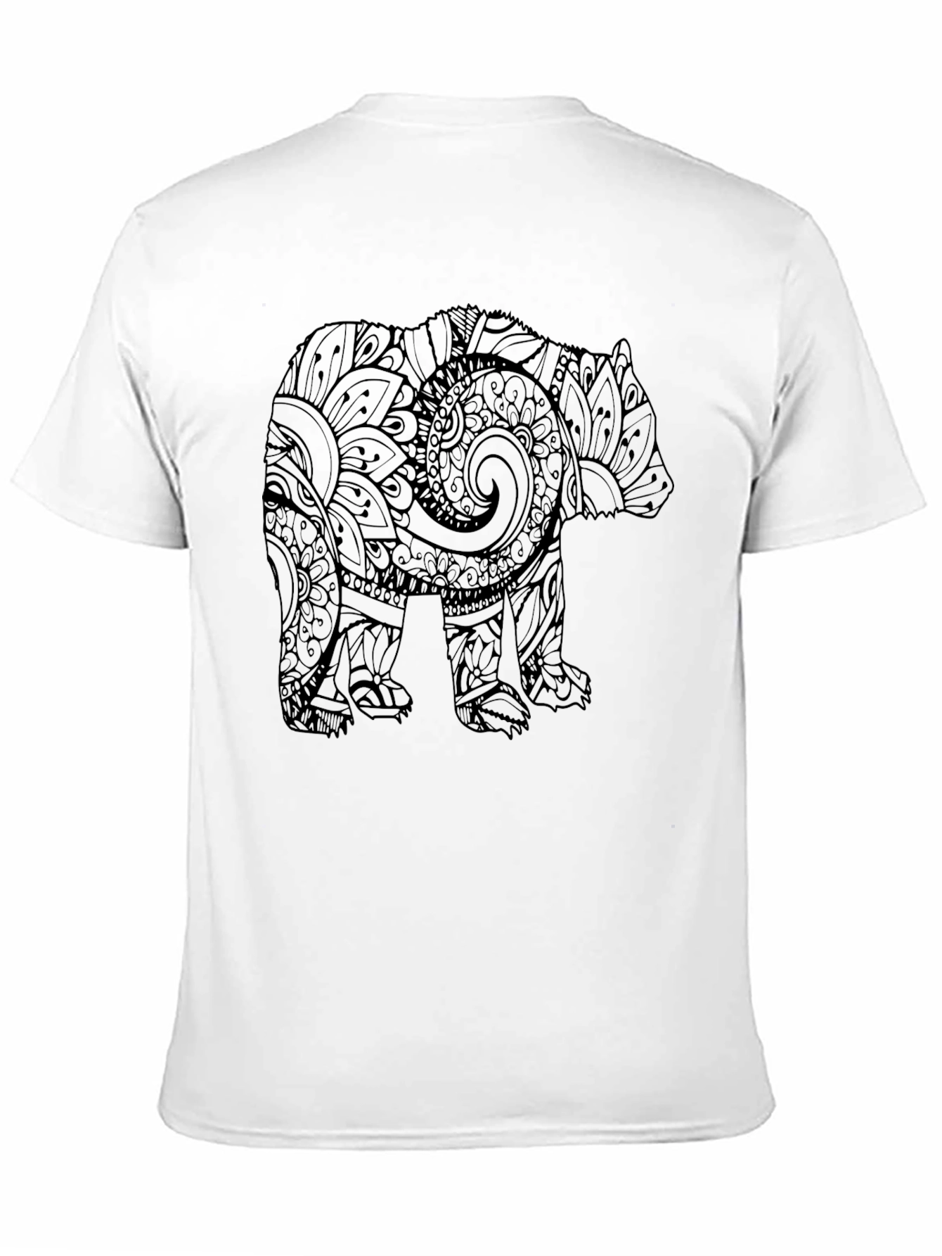 Bear Mandala Graphic Black T-Shirt