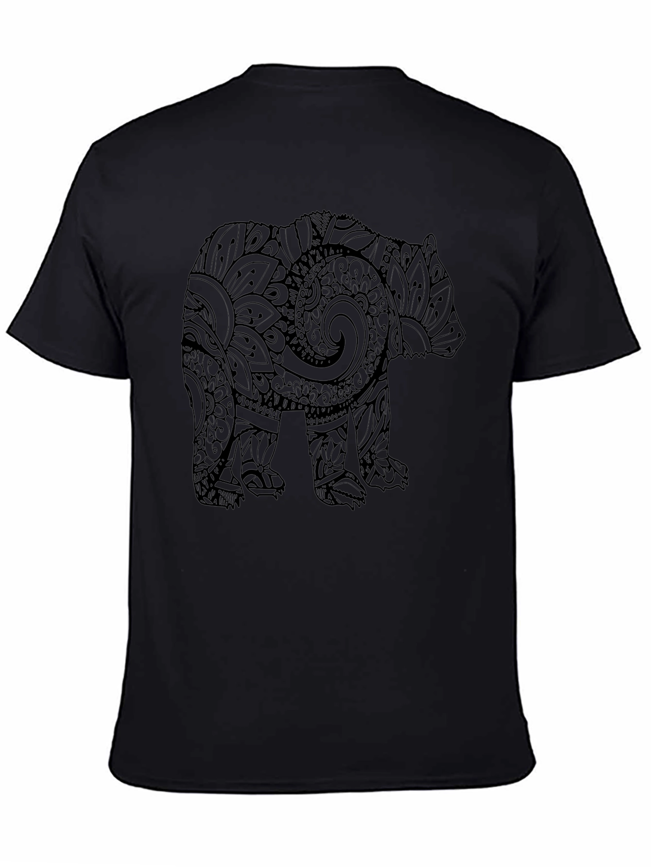 Bear Mandala Graphic Black T-Shirt