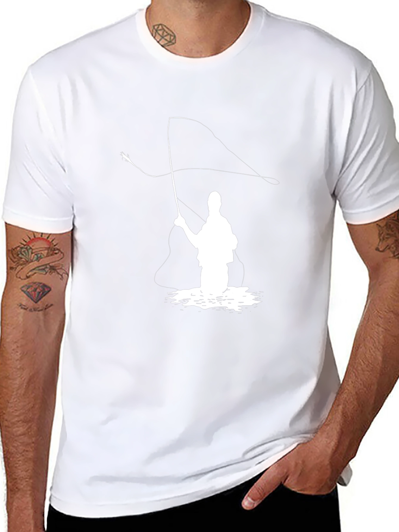 Fly Fishing T-Shirt - Angler Silhouette