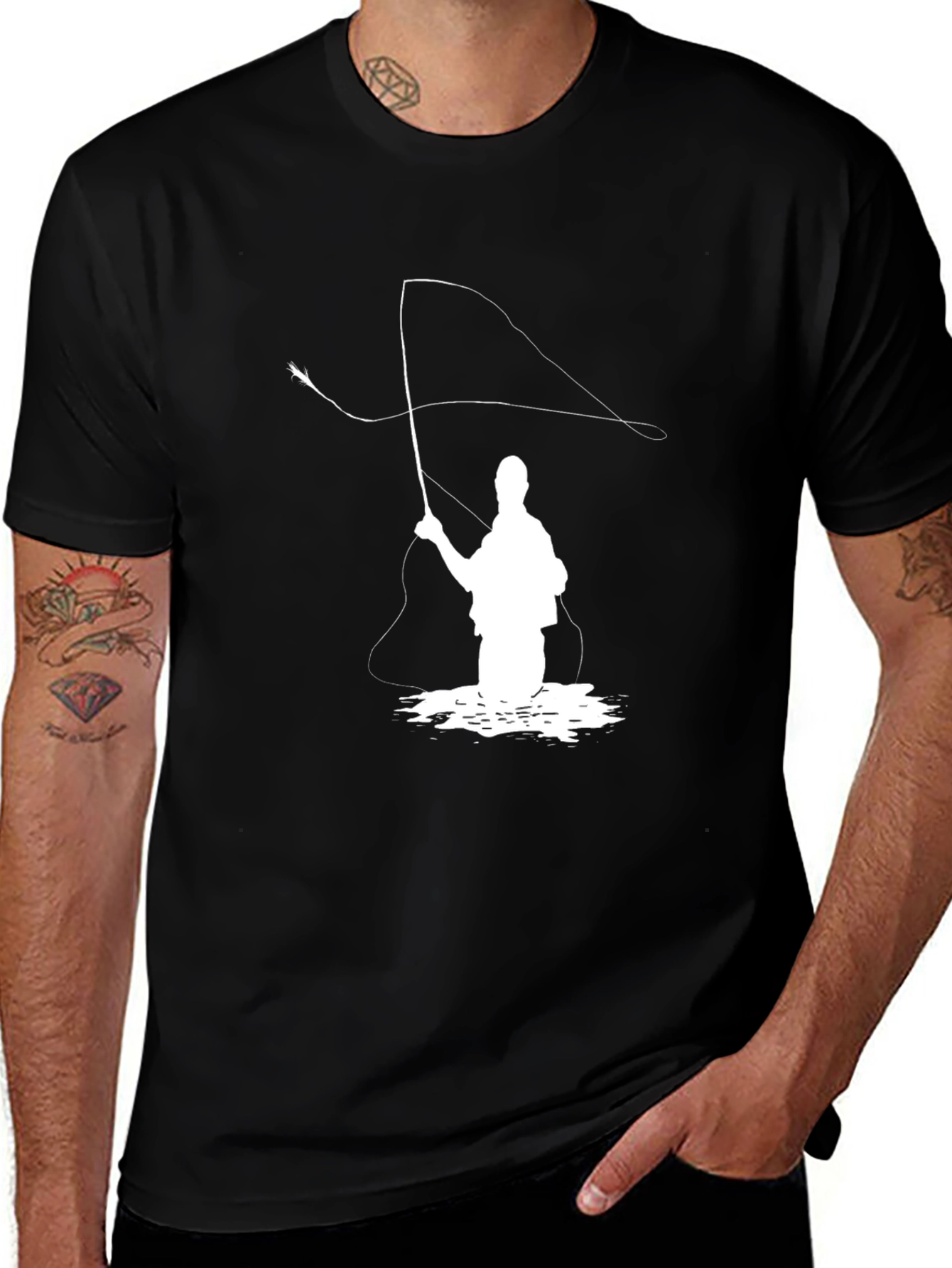 Fly Fishing T-Shirt - Angler Silhouette
