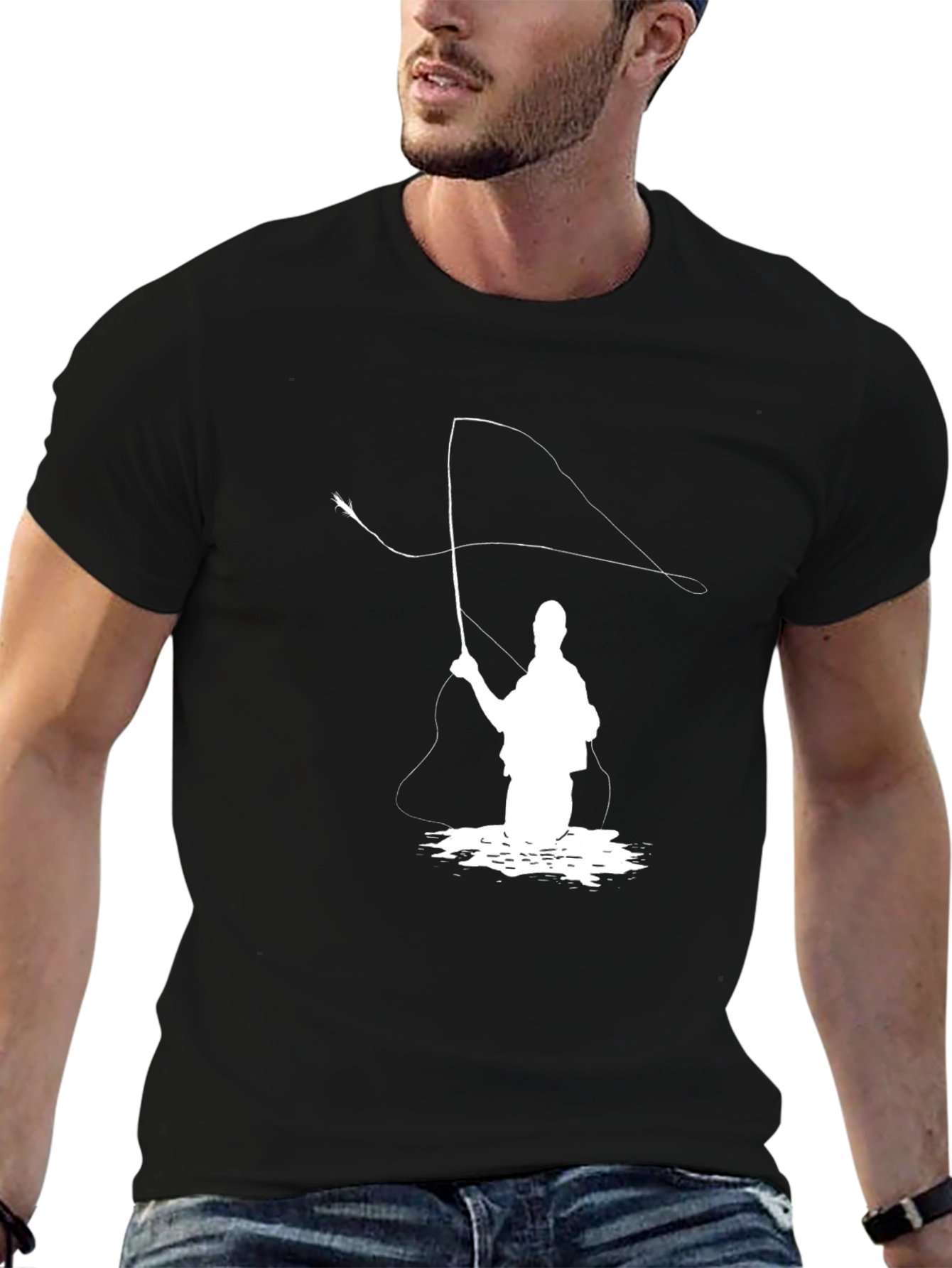 Fly Fishing T-Shirt - Angler Silhouette