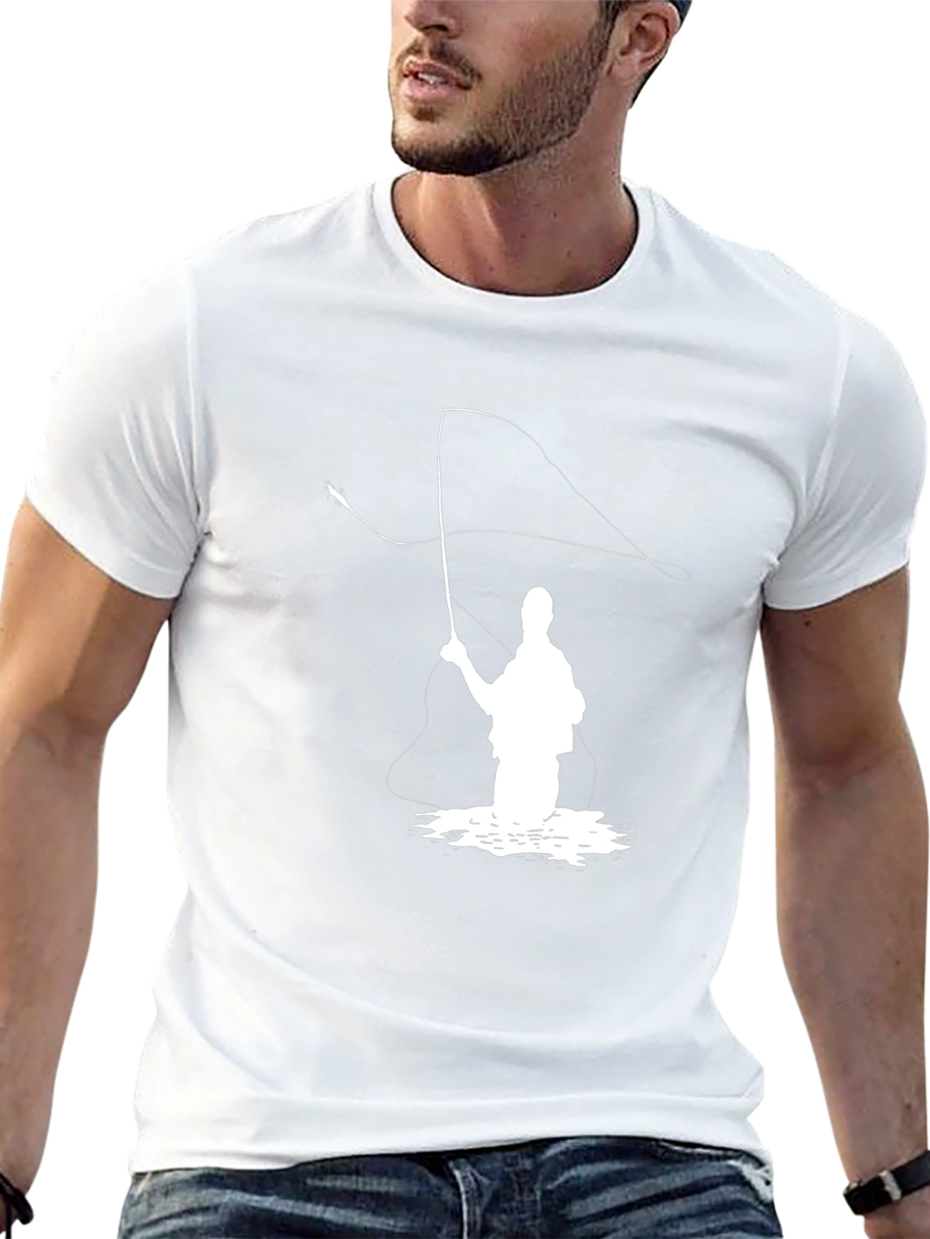 Fly Fishing T-Shirt - Angler Silhouette