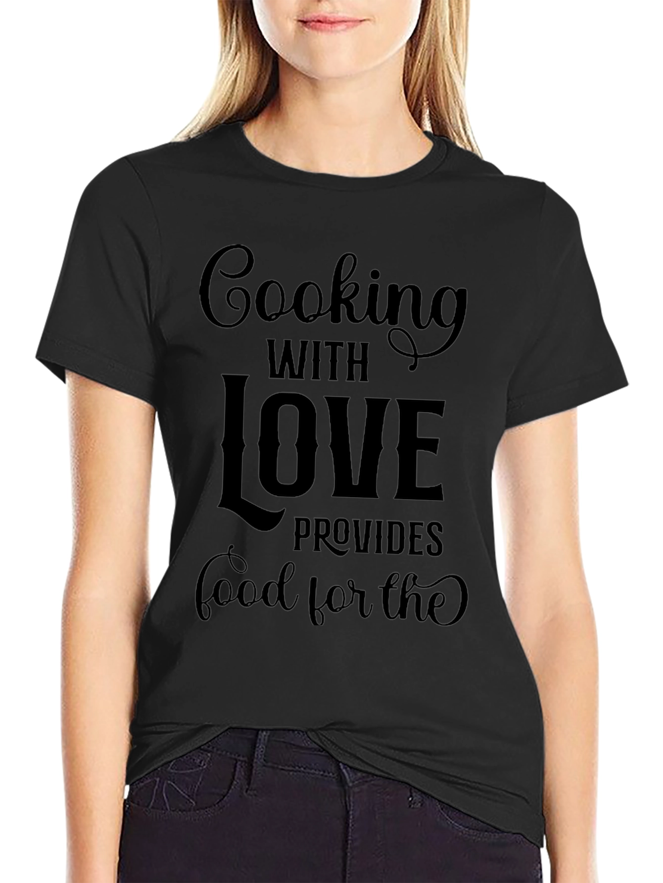 Cooking With Love Black Graphic Tee
