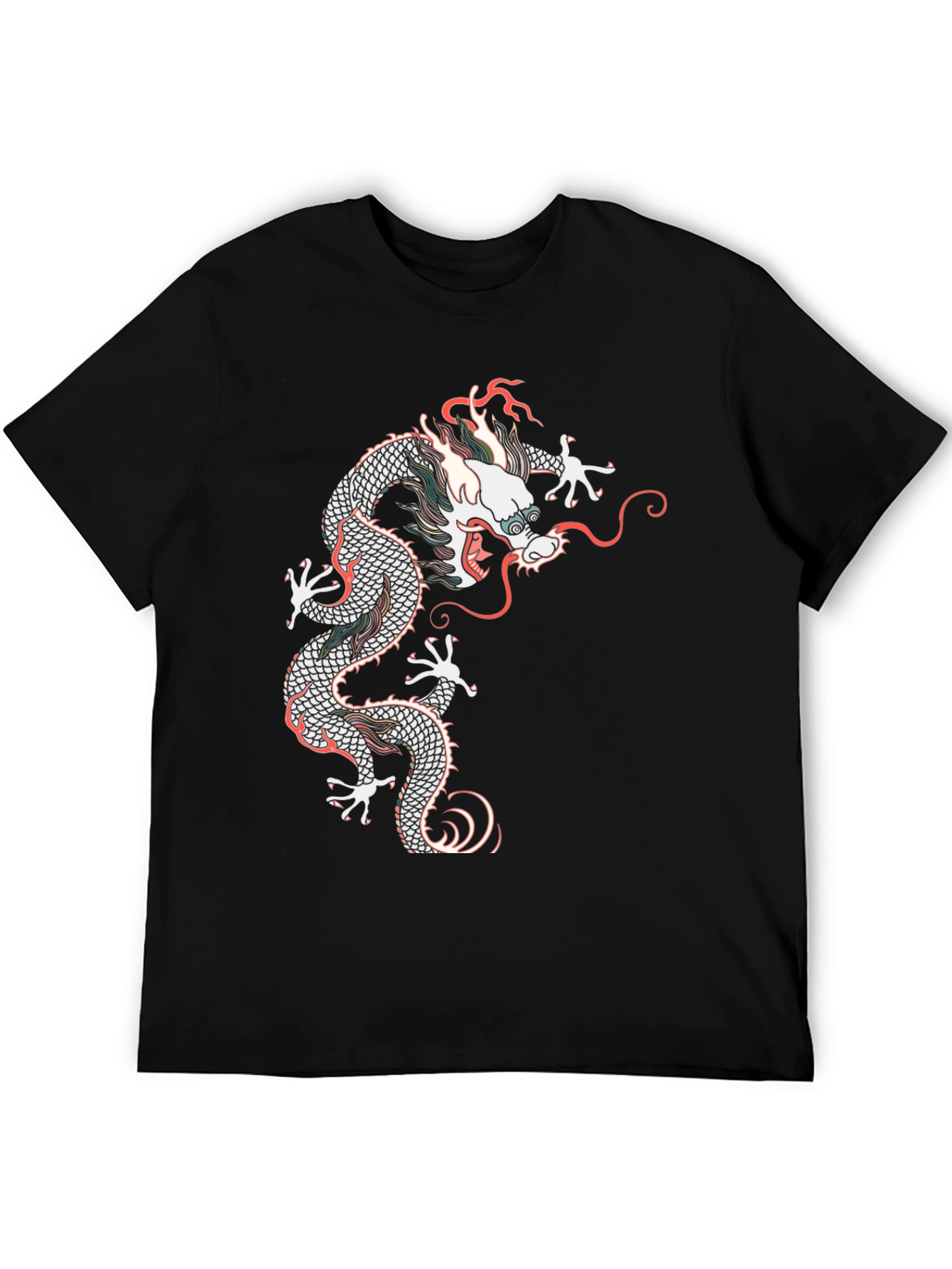 Dragon Graphic T-Shirt - Black Crew Neck
