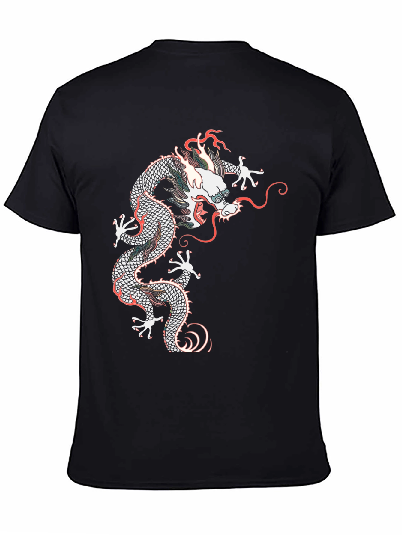 Dragon Graphic T-Shirt - Black Crew Neck