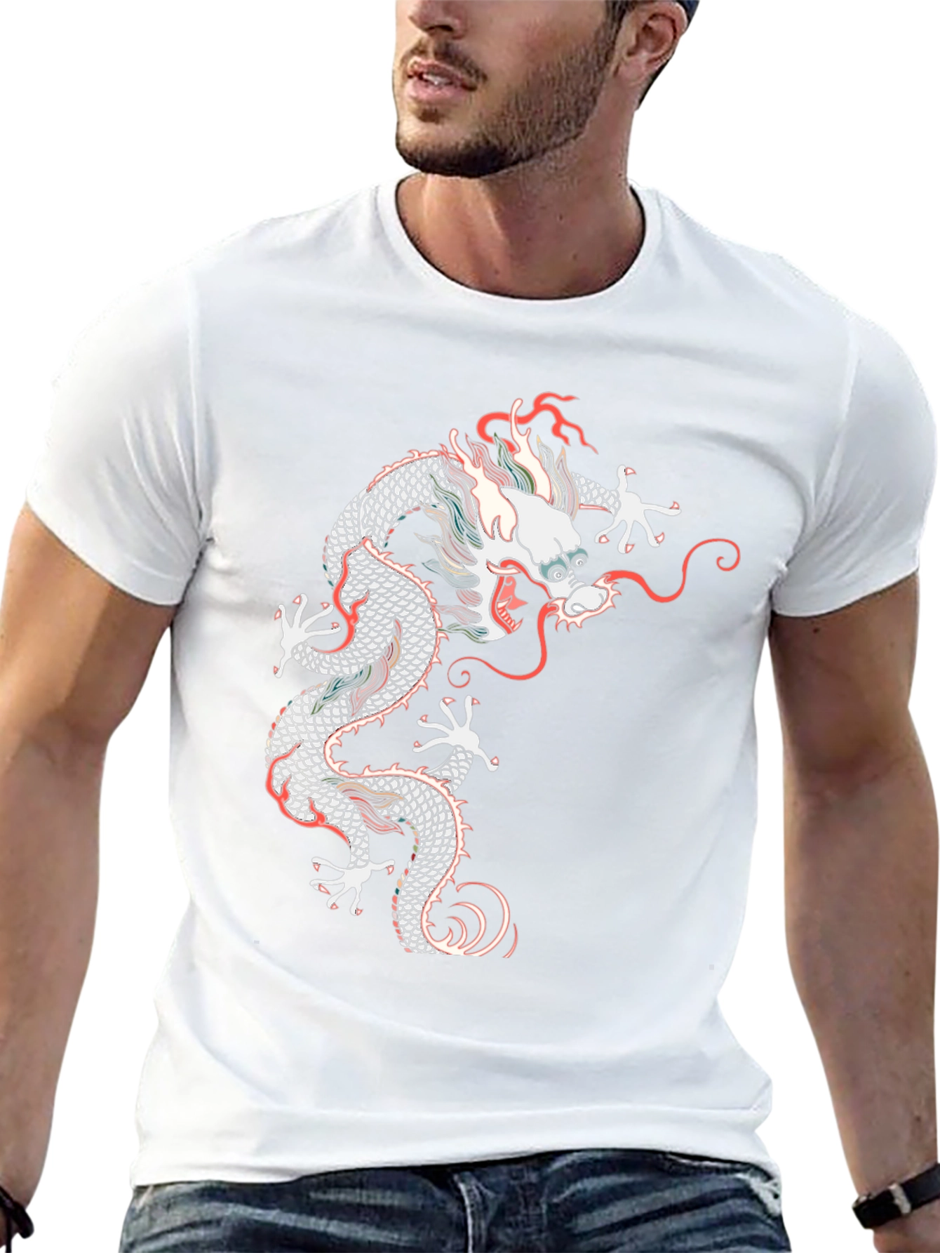 Dragon Graphic T-Shirt - Black Crew Neck