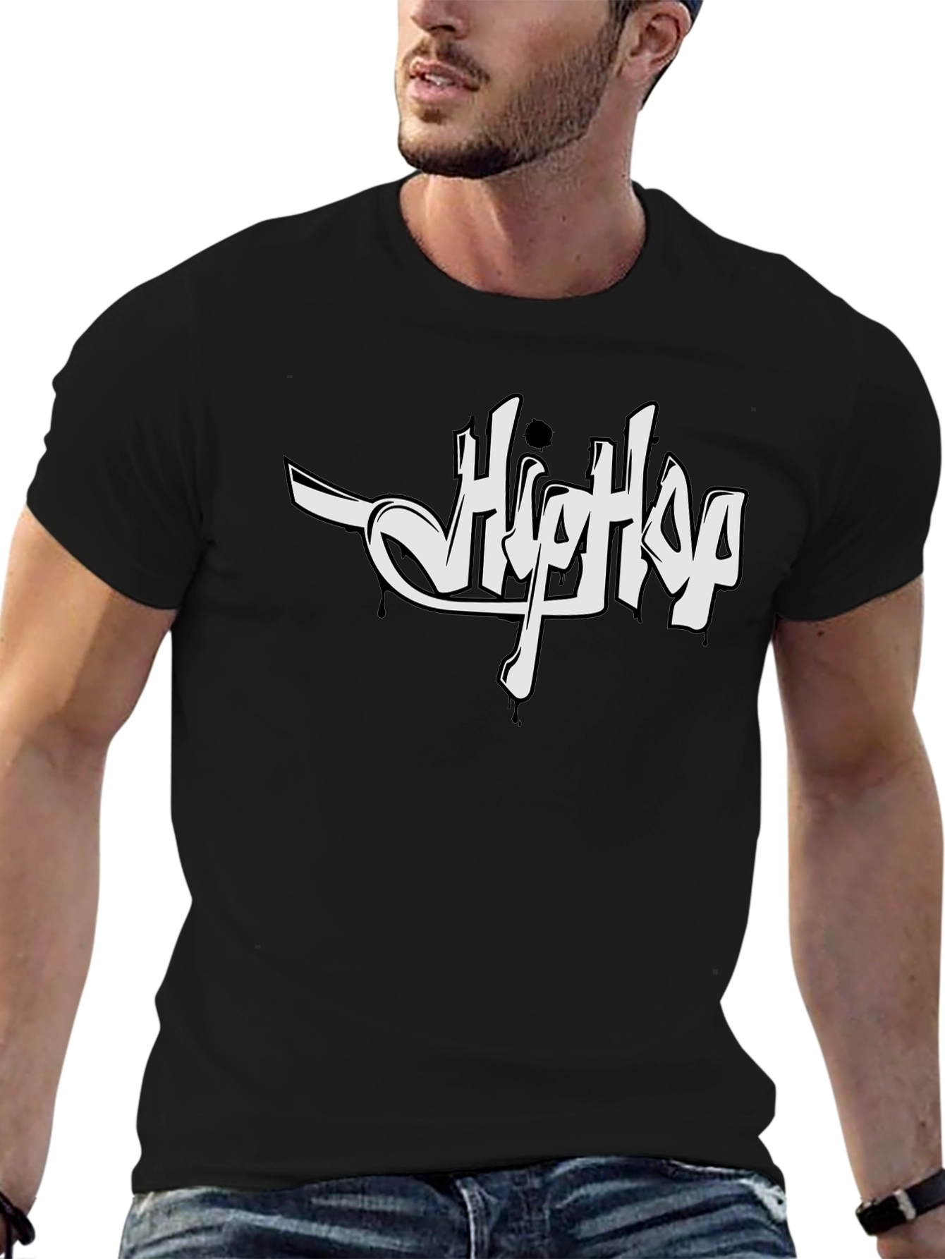 Hip Hop Graphic Tee - Black