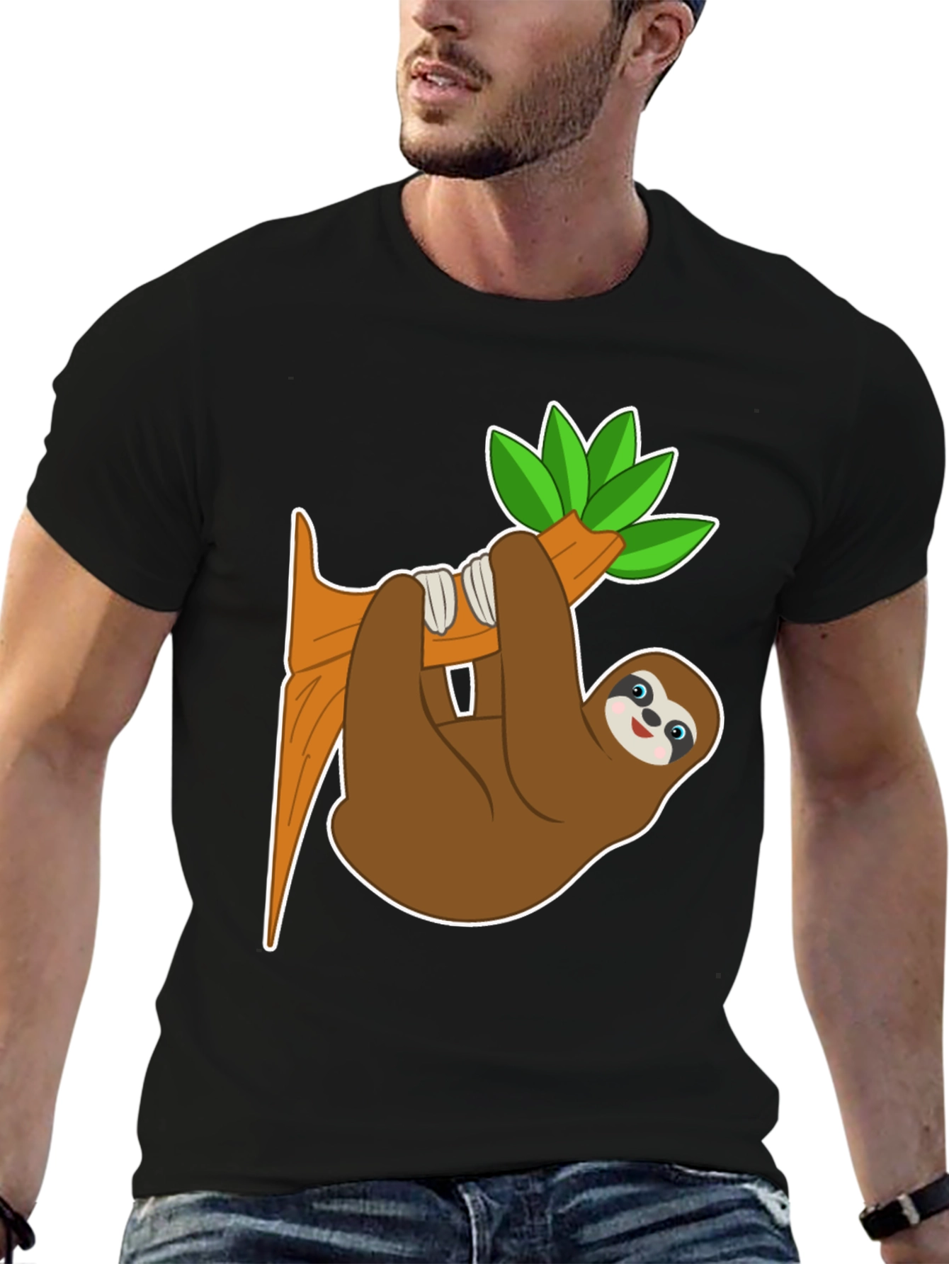 Cute Sloth on Branch Graphic Tee