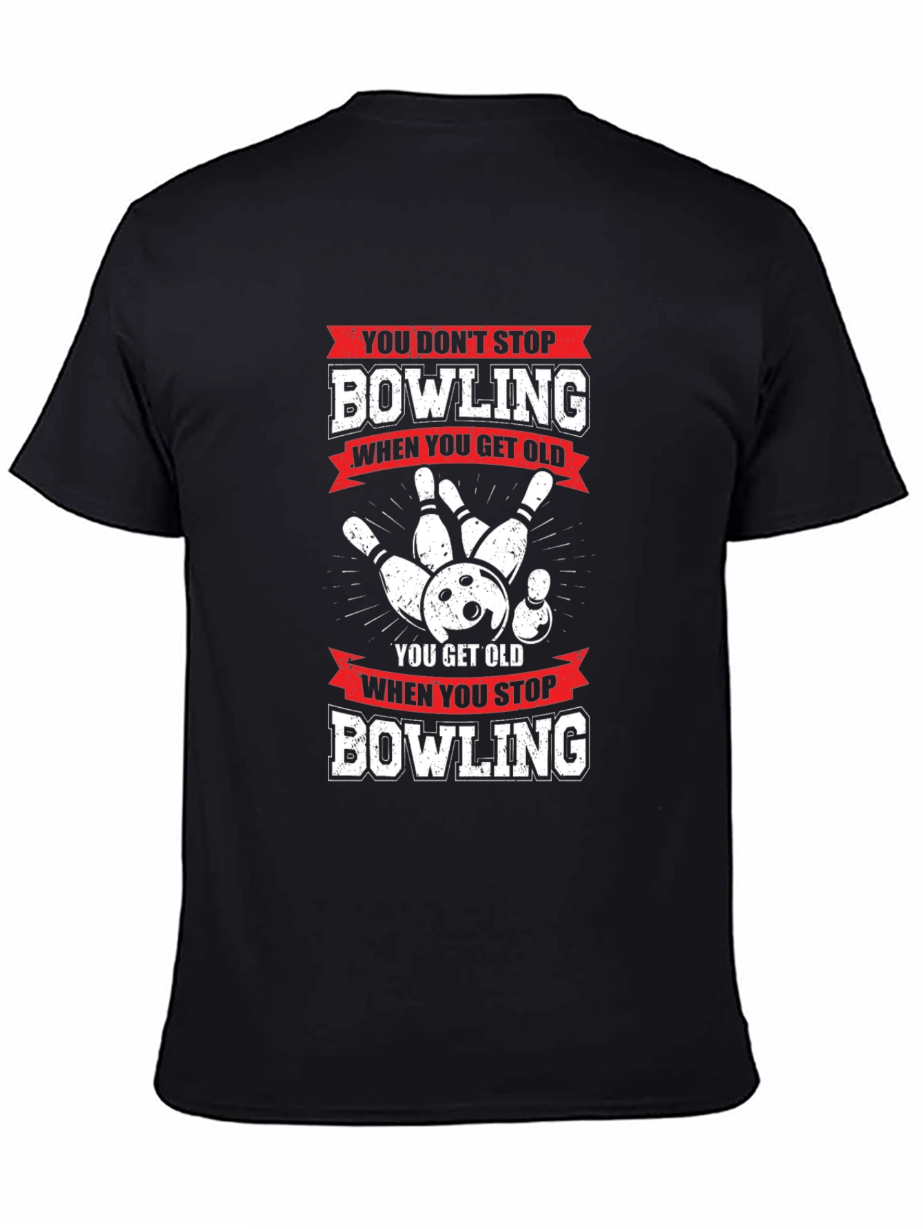 Bowling Never Stops Mens Graphic Tee