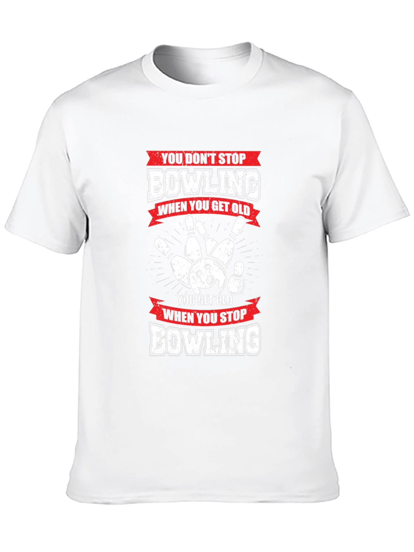 Bowling Never Stops Mens Graphic Tee