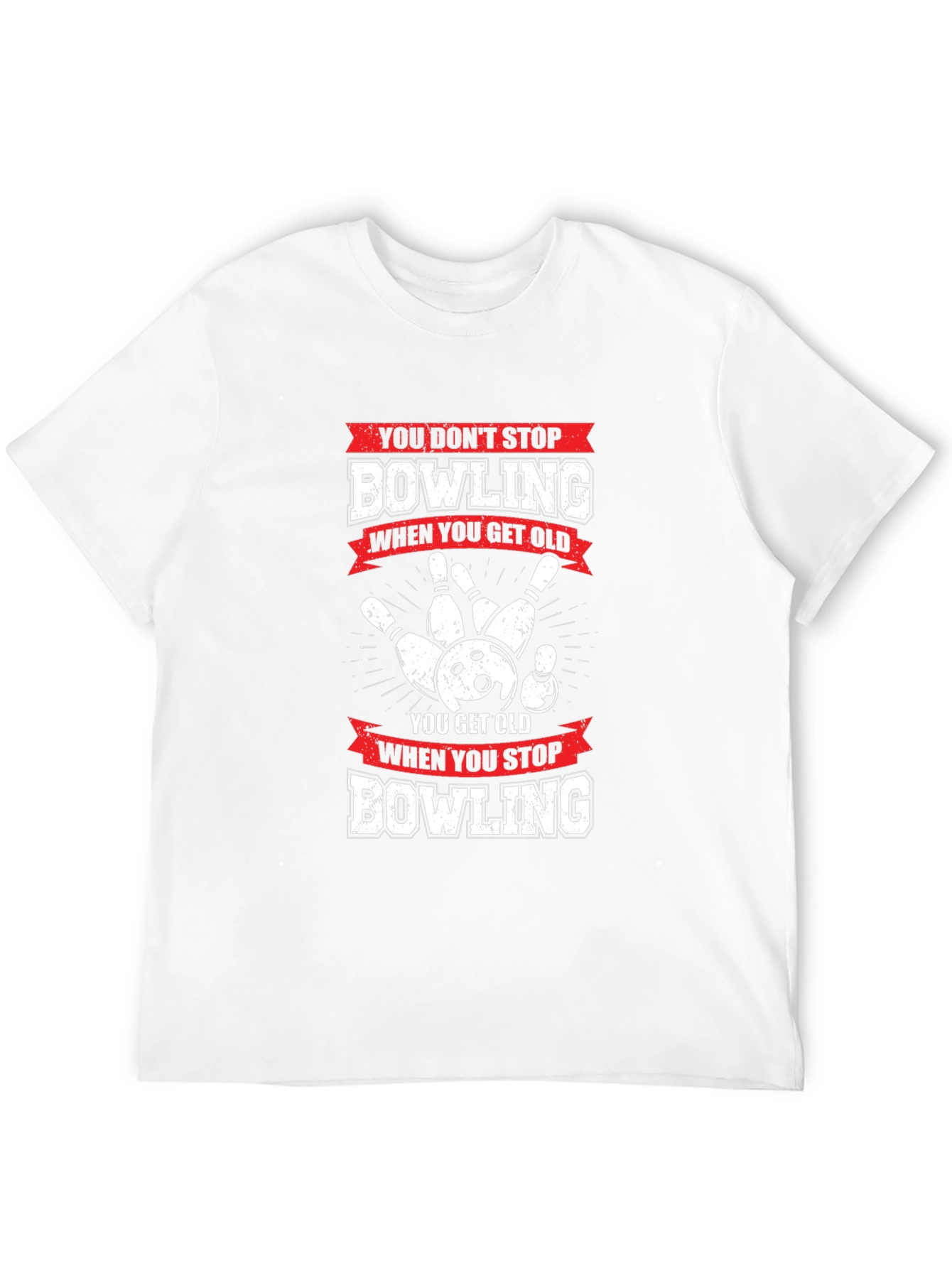 Bowling Never Stops Mens Graphic Tee