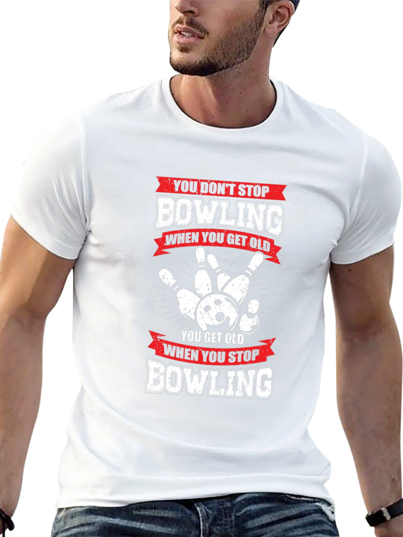 Bowling Never Stops Mens Graphic Tee