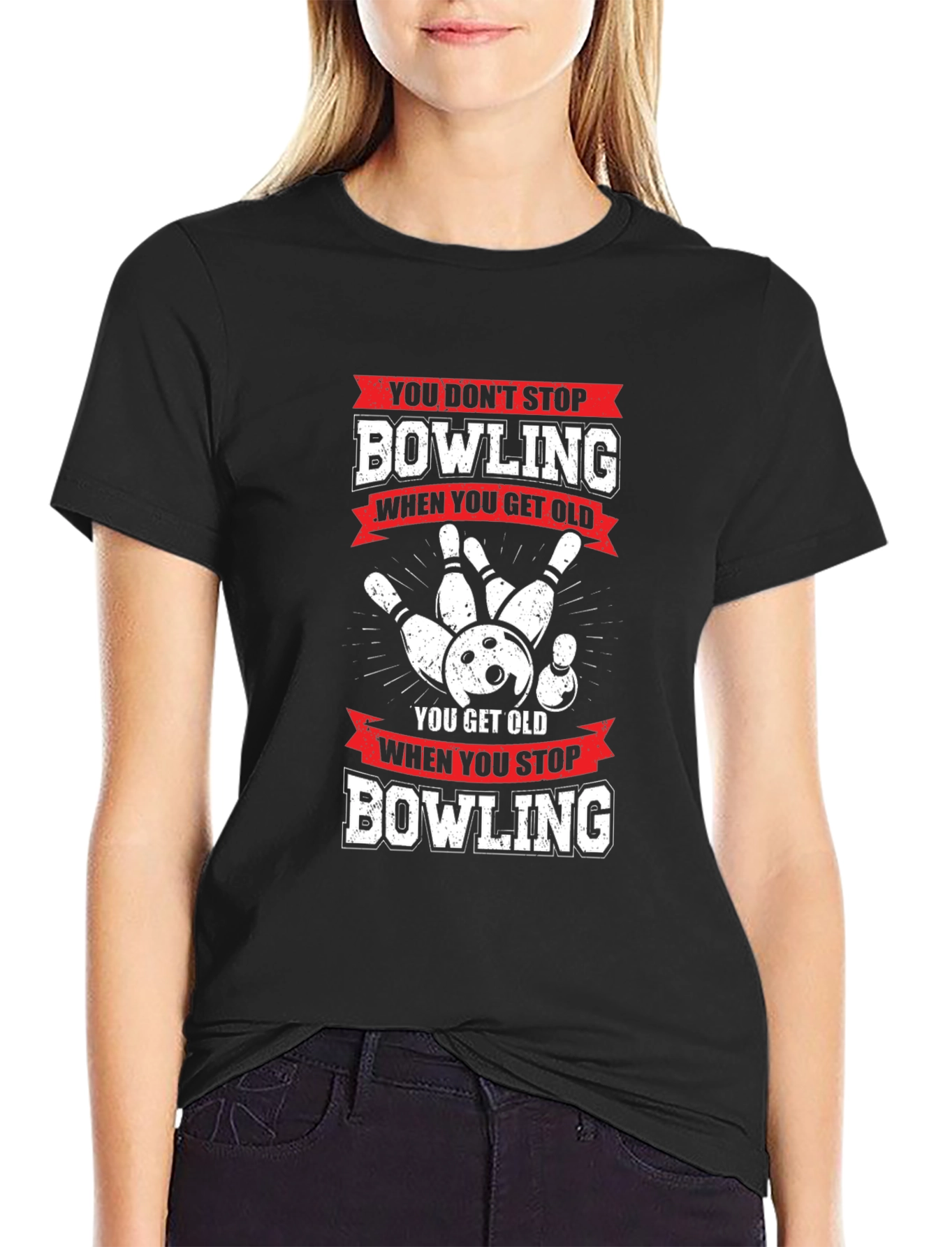 Bowling Never Stops Mens Graphic Tee