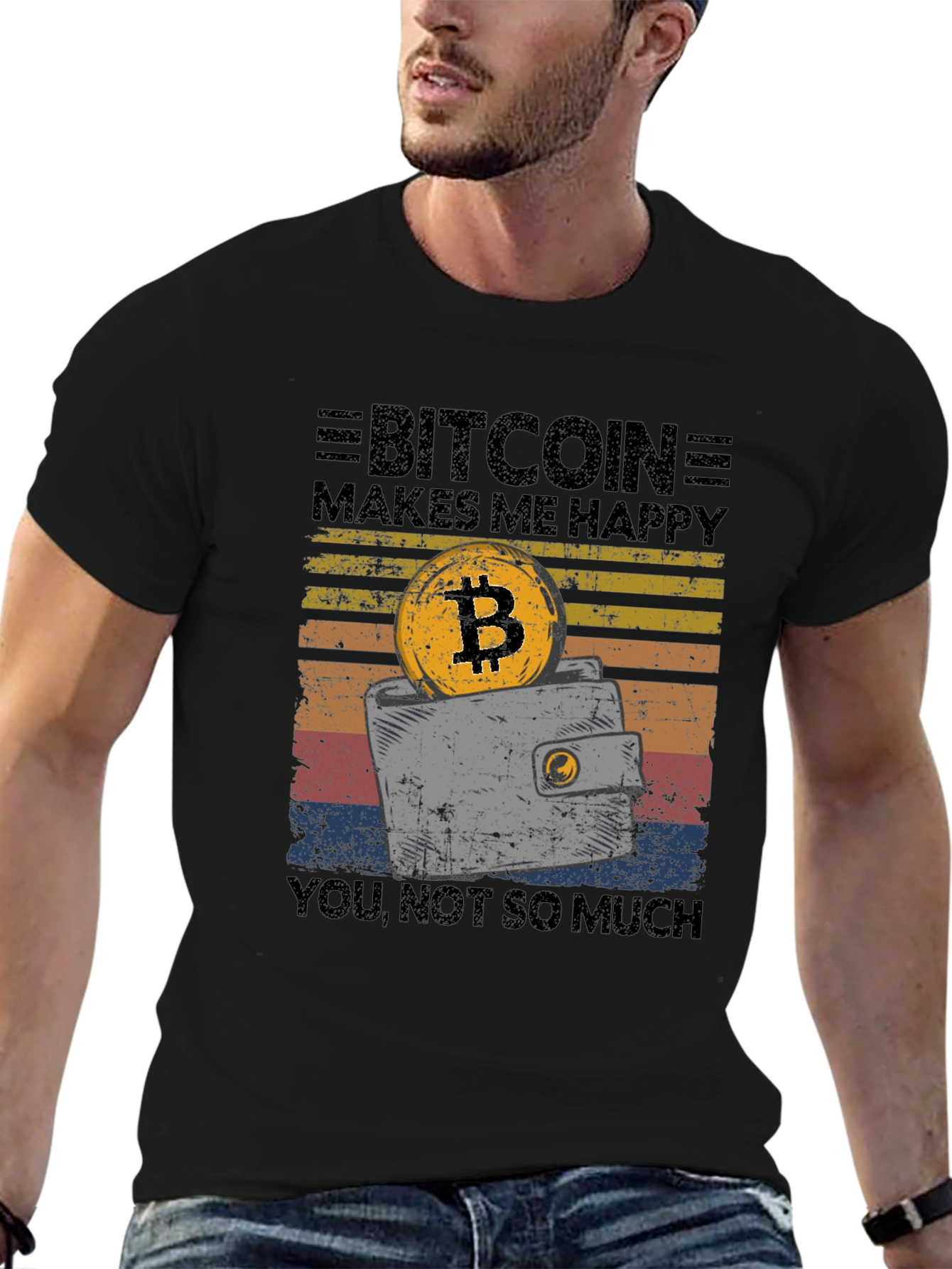 Bitcoin Makes Me Happy Graphic T-Shirt