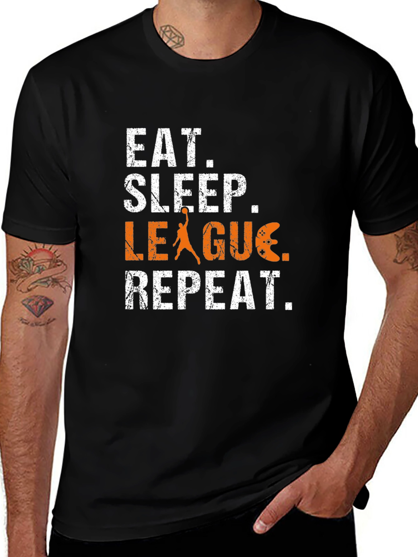 Eat Sleep League Repeat Graphic T-Shirt
