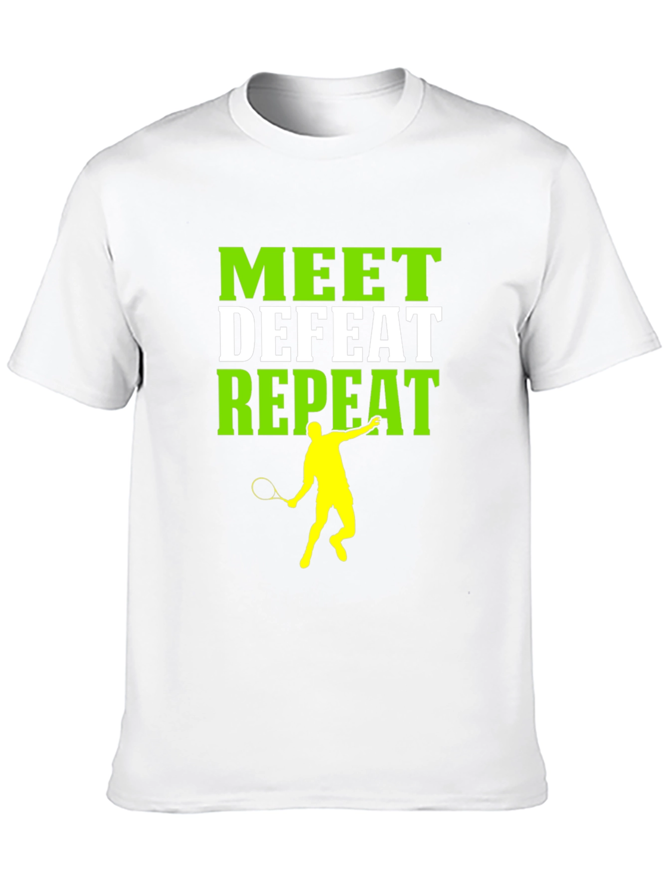 Meet Defeat Repeat Tennis Graphic Tee