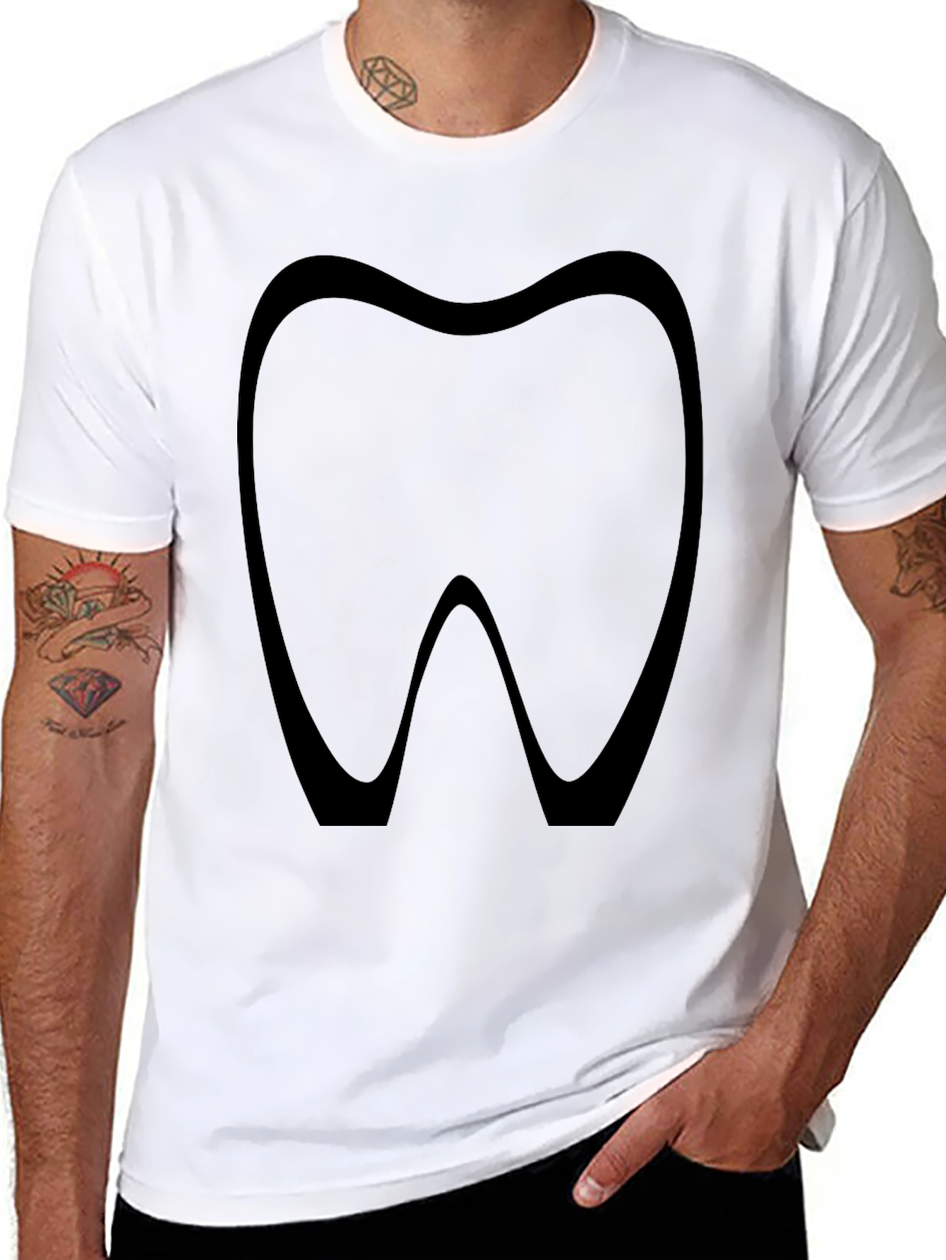 Dental Health Tee - Tooth Silhouette T-Shirt