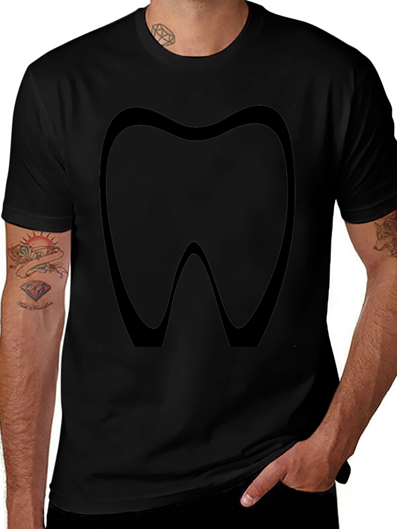Dental Health Tee - Tooth Silhouette T-Shirt