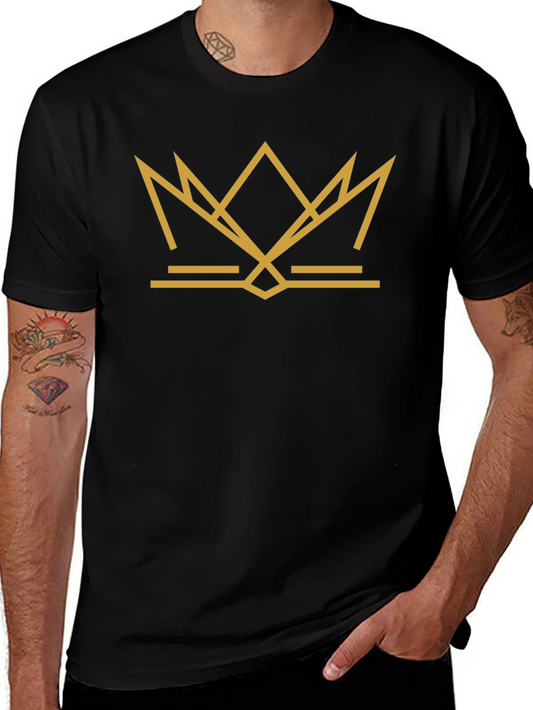 Geometric Crown Graphic Tee - Black