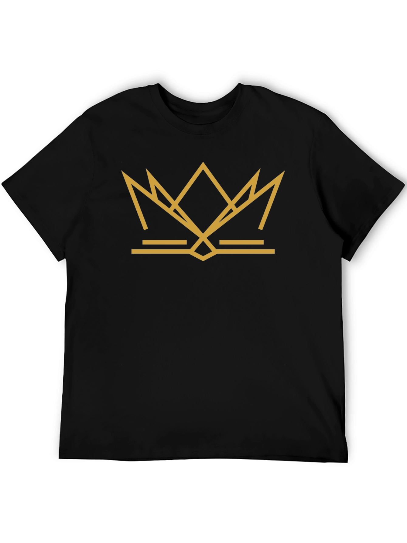 Geometric Crown Graphic Tee - Black
