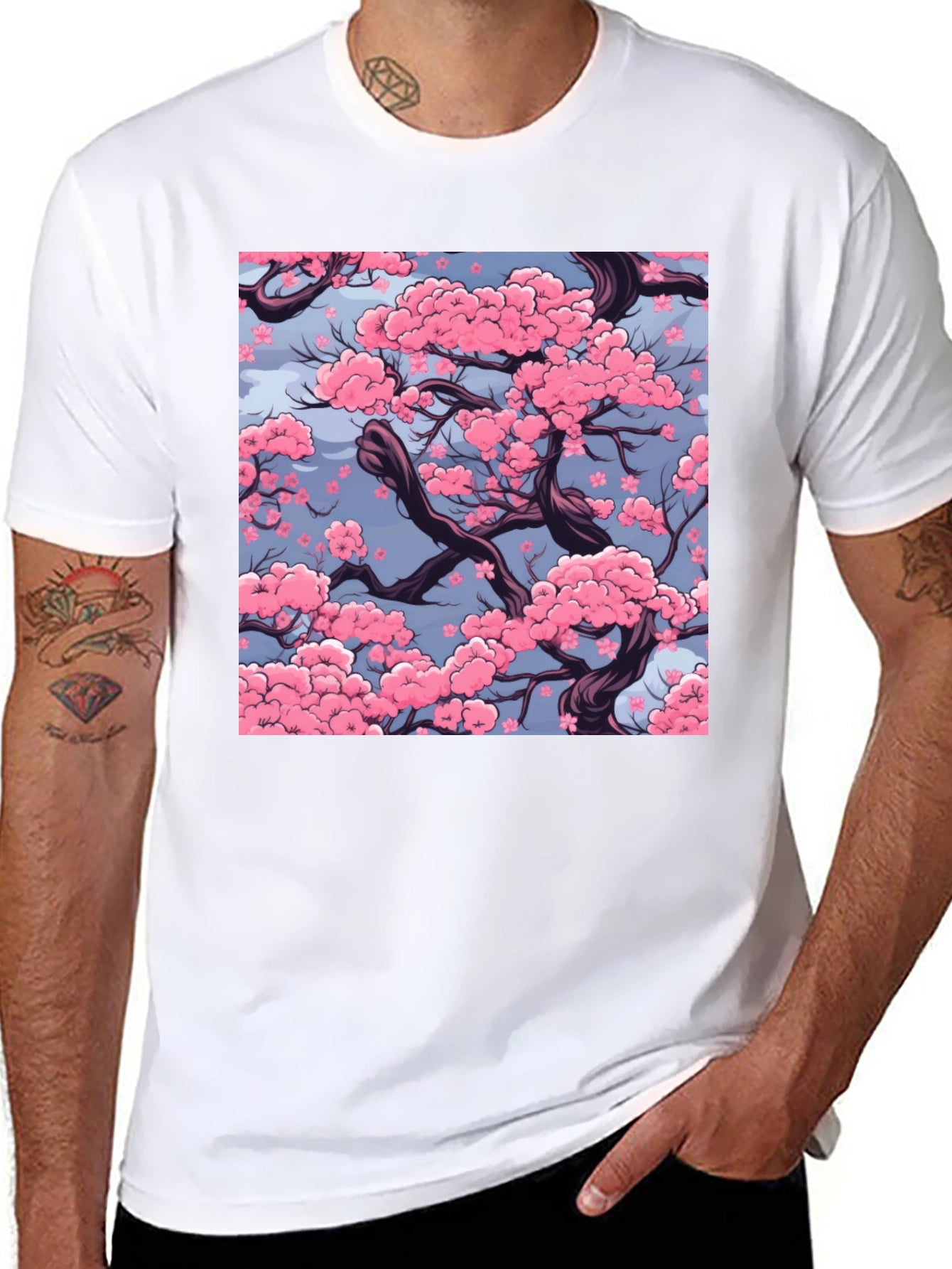 Cherry Blossom Graphic Tee - Stylish Menswear
