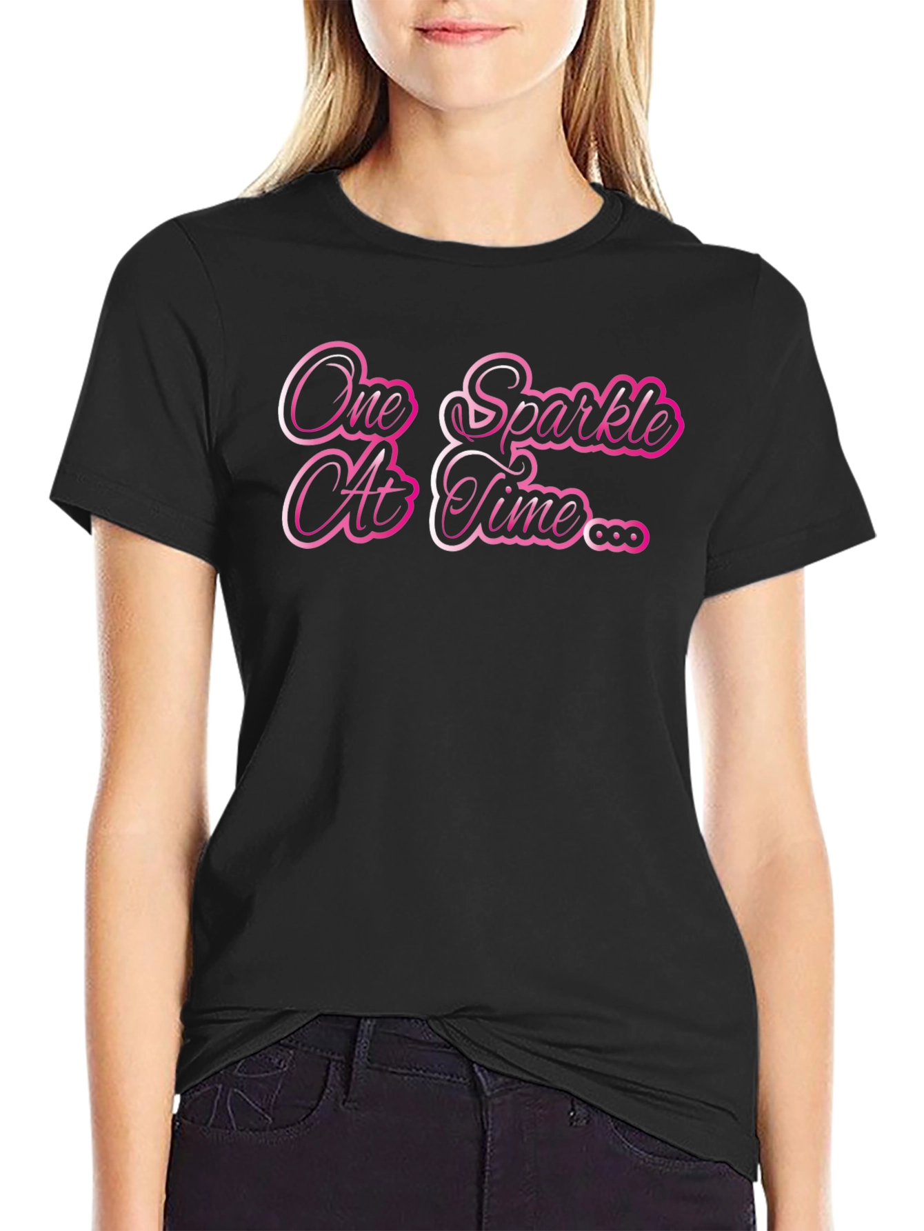 One Sparkle At A Time Black T-Shirt