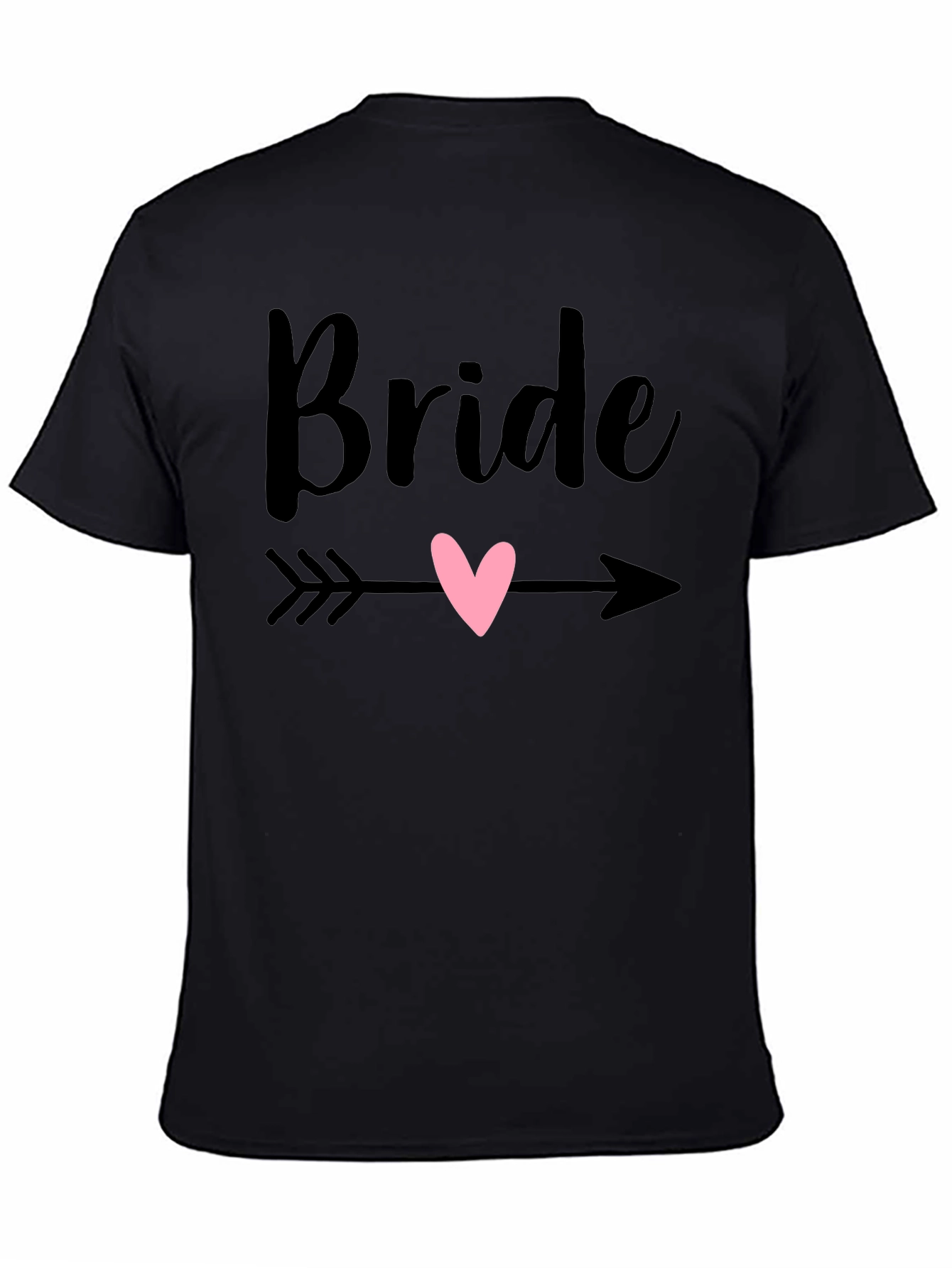 Bride Heart Arrow Graphic Tee - Black Cotton T-Shirt