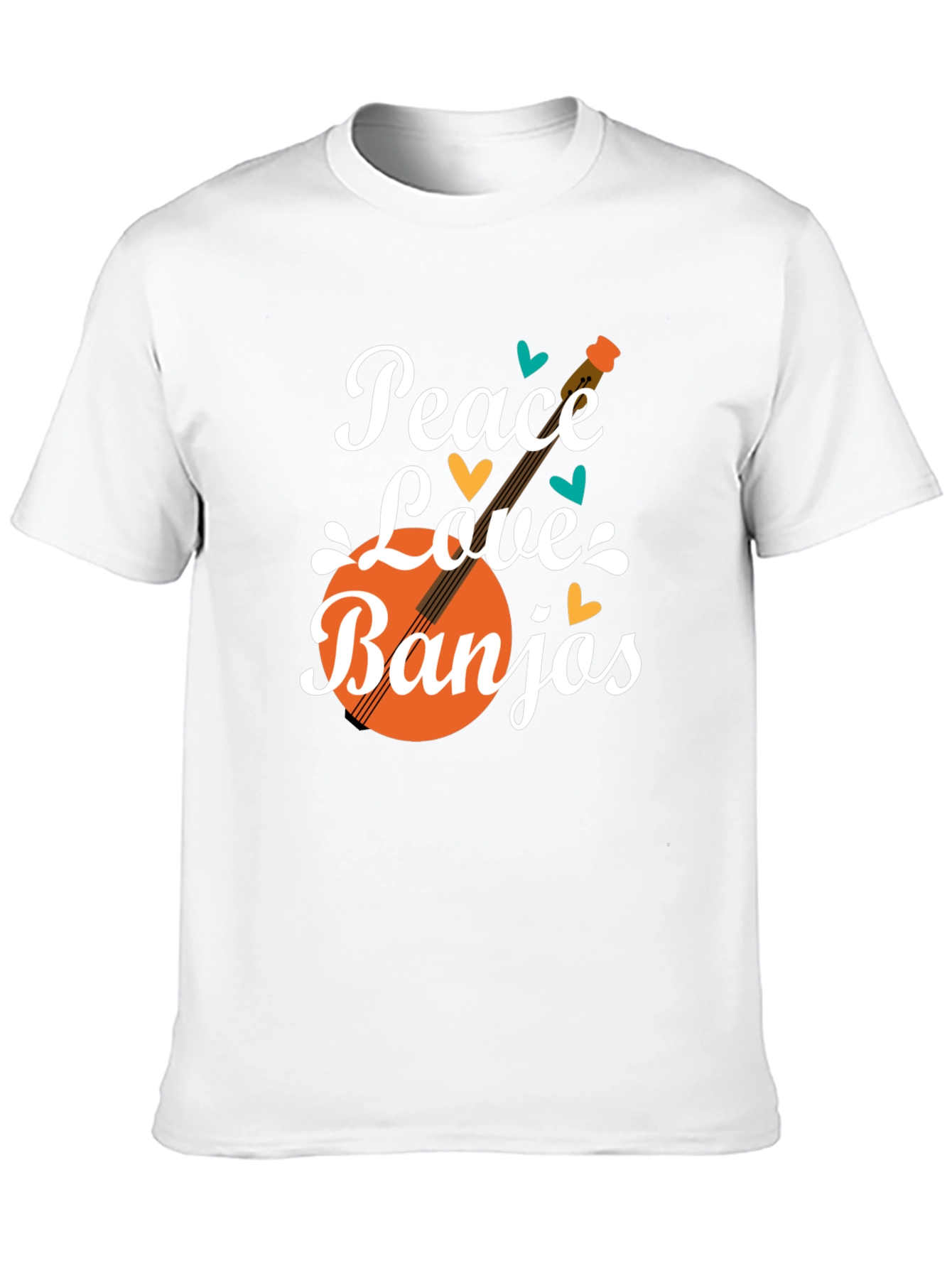 Peace Love Banjos T-Shirt - Musical Graphic Tee