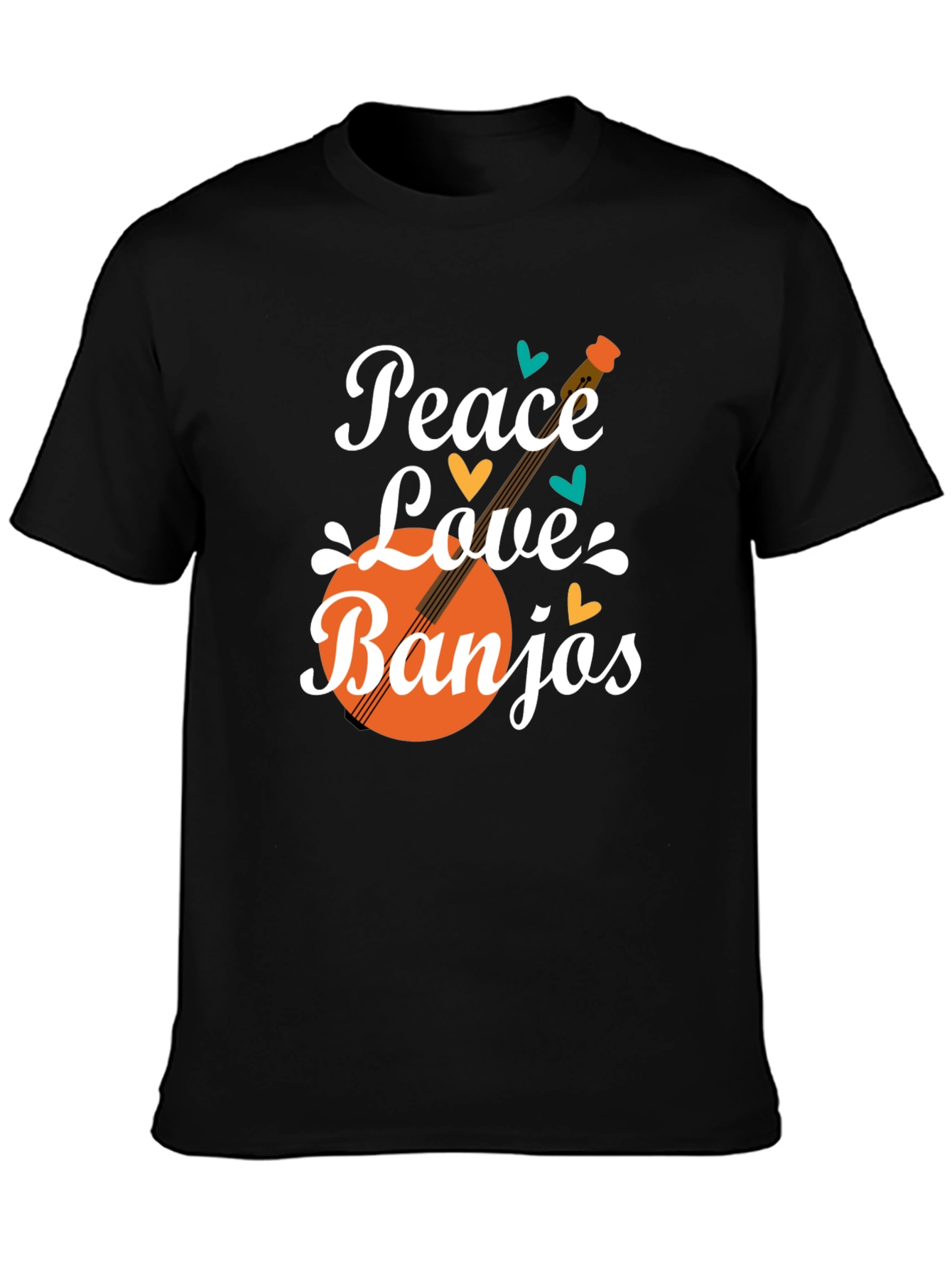 Peace Love Banjos T-Shirt - Musical Graphic Tee